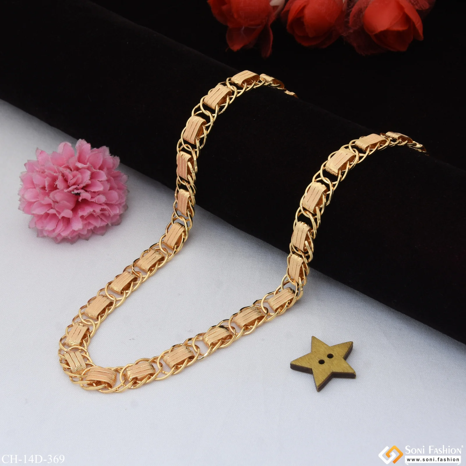 Extraordinary Design Gold Plated Linked Chain for Men - Style D369 - Image 4