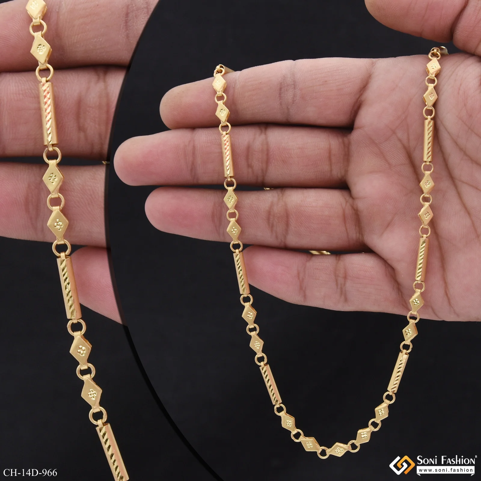 Extraordinary Design Gold Plated Pipe Chain for Men - Style D966 - Image 3