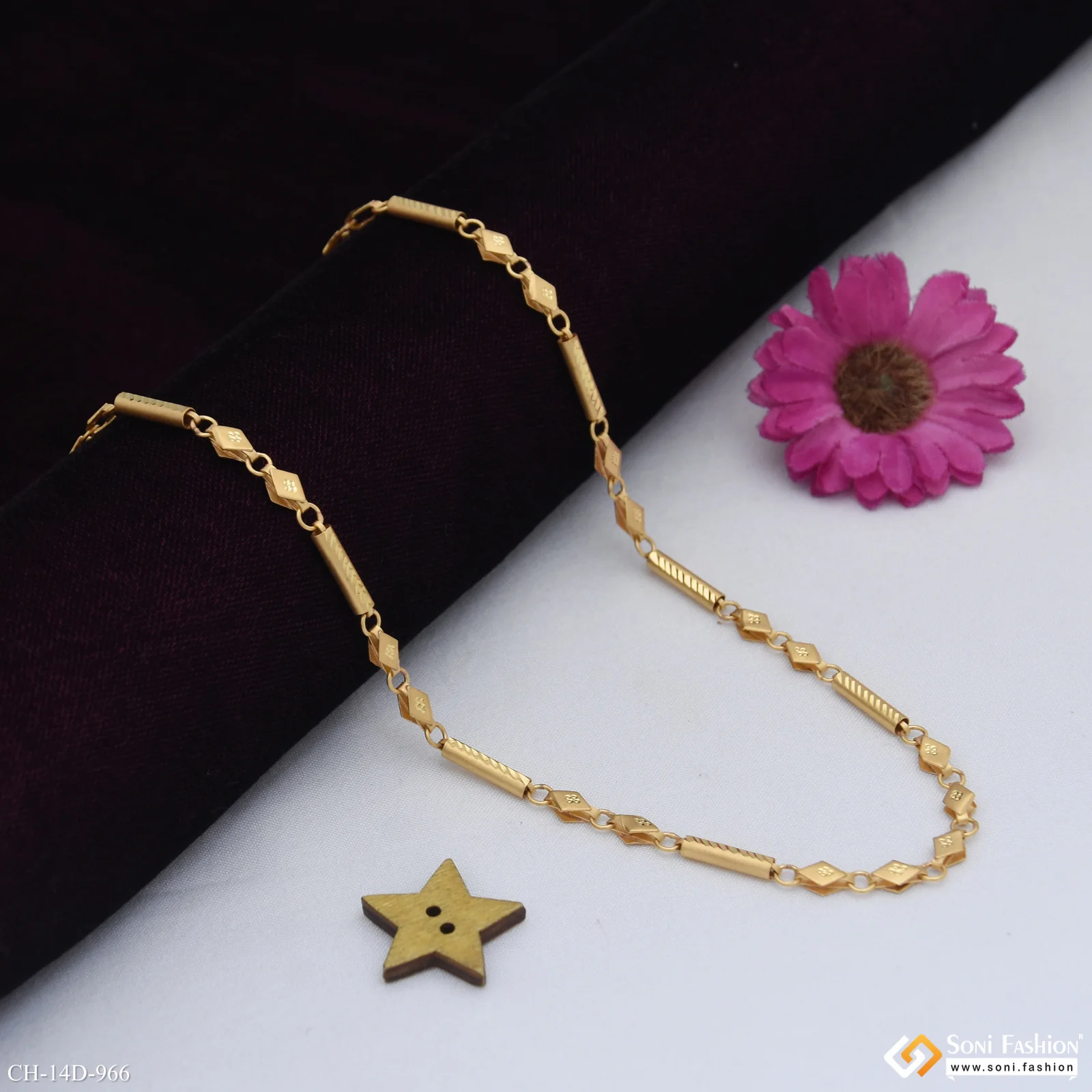 Extraordinary Design Gold Plated Pipe Chain for Men - Style D966 - Image 4