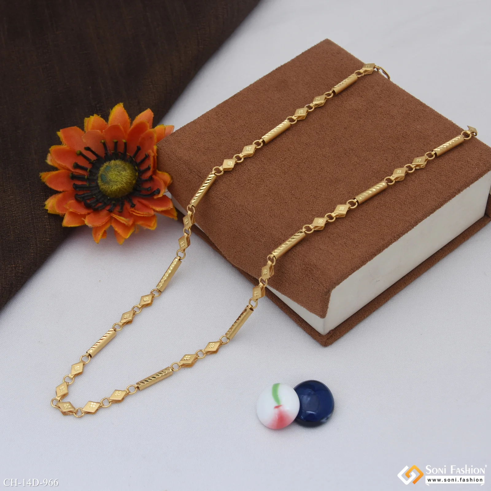 Extraordinary Design Gold Plated Pipe Chain for Men - Style D966 - Image 5