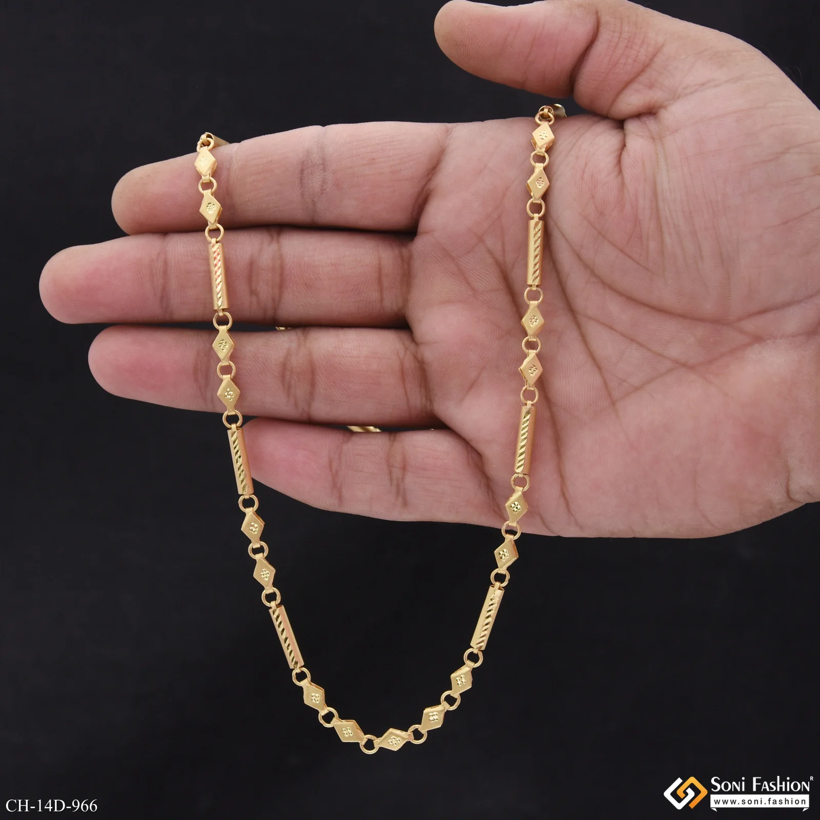 Extraordinary Design Gold Plated Pipe Chain for Men - Style D966 - Image 6