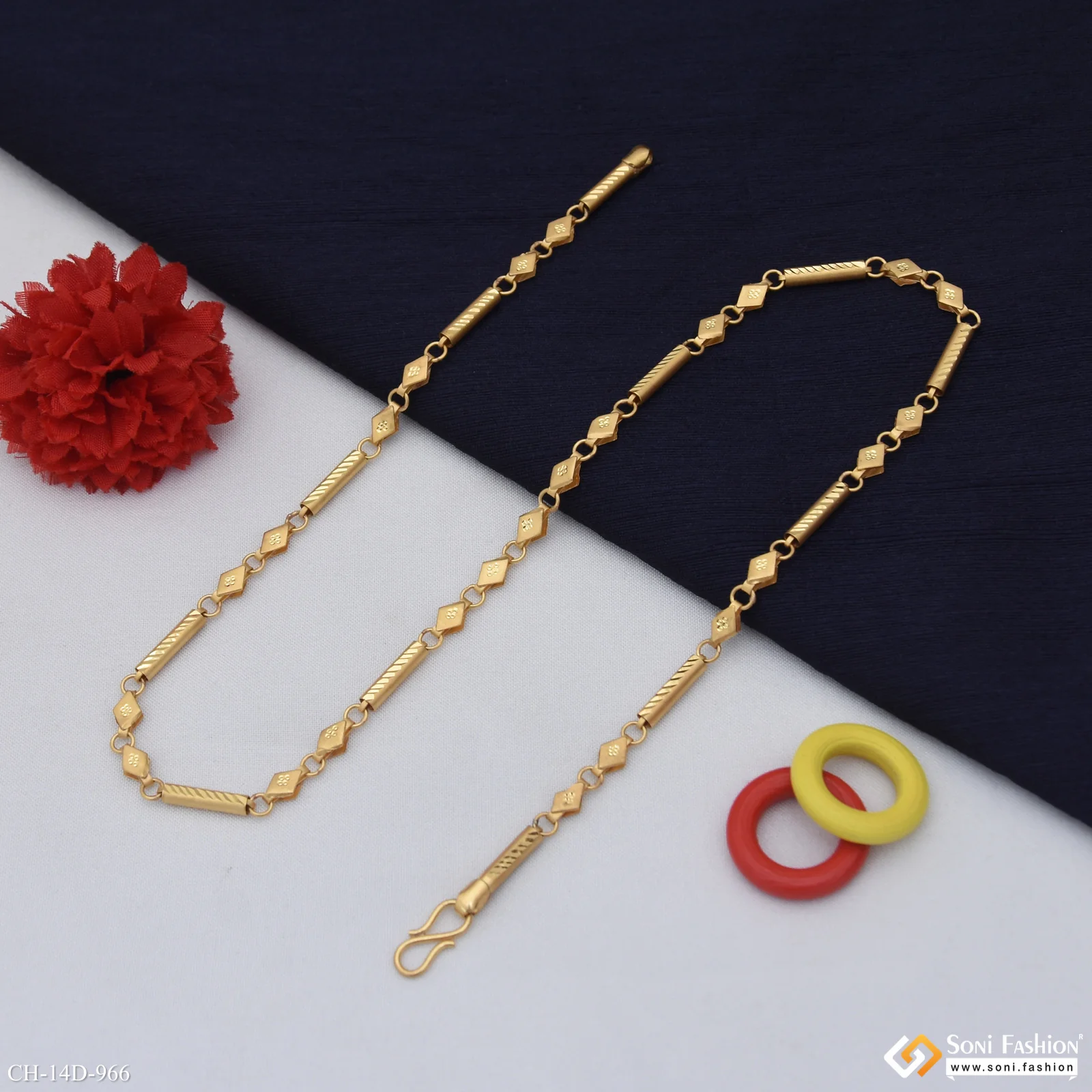 Extraordinary Design Gold Plated Pipe Chain for Men - Style D966 - Image 7