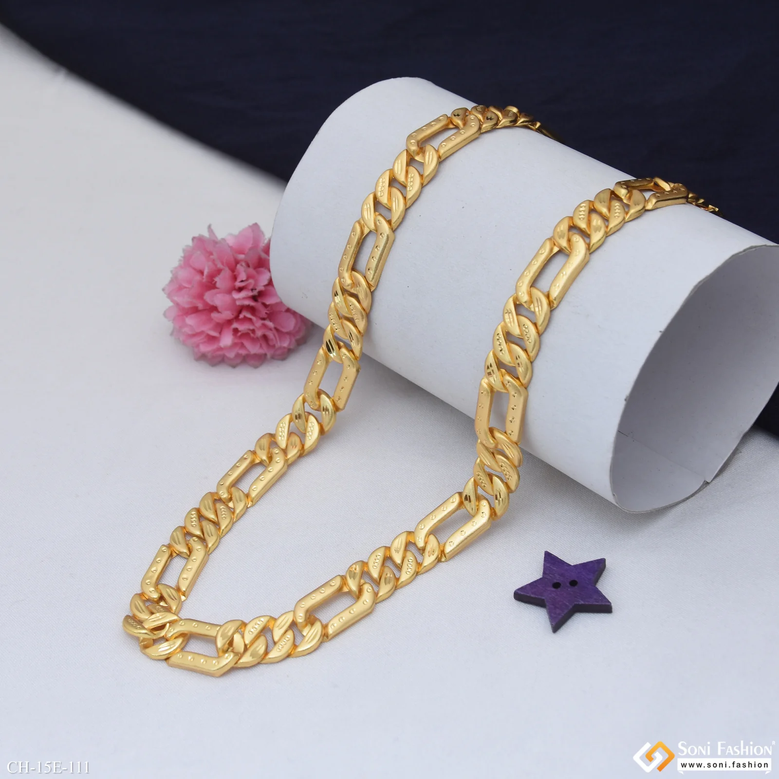 Extraordinary Design Gold Plated Pokal Chain for Men - Style E111 - Image 3