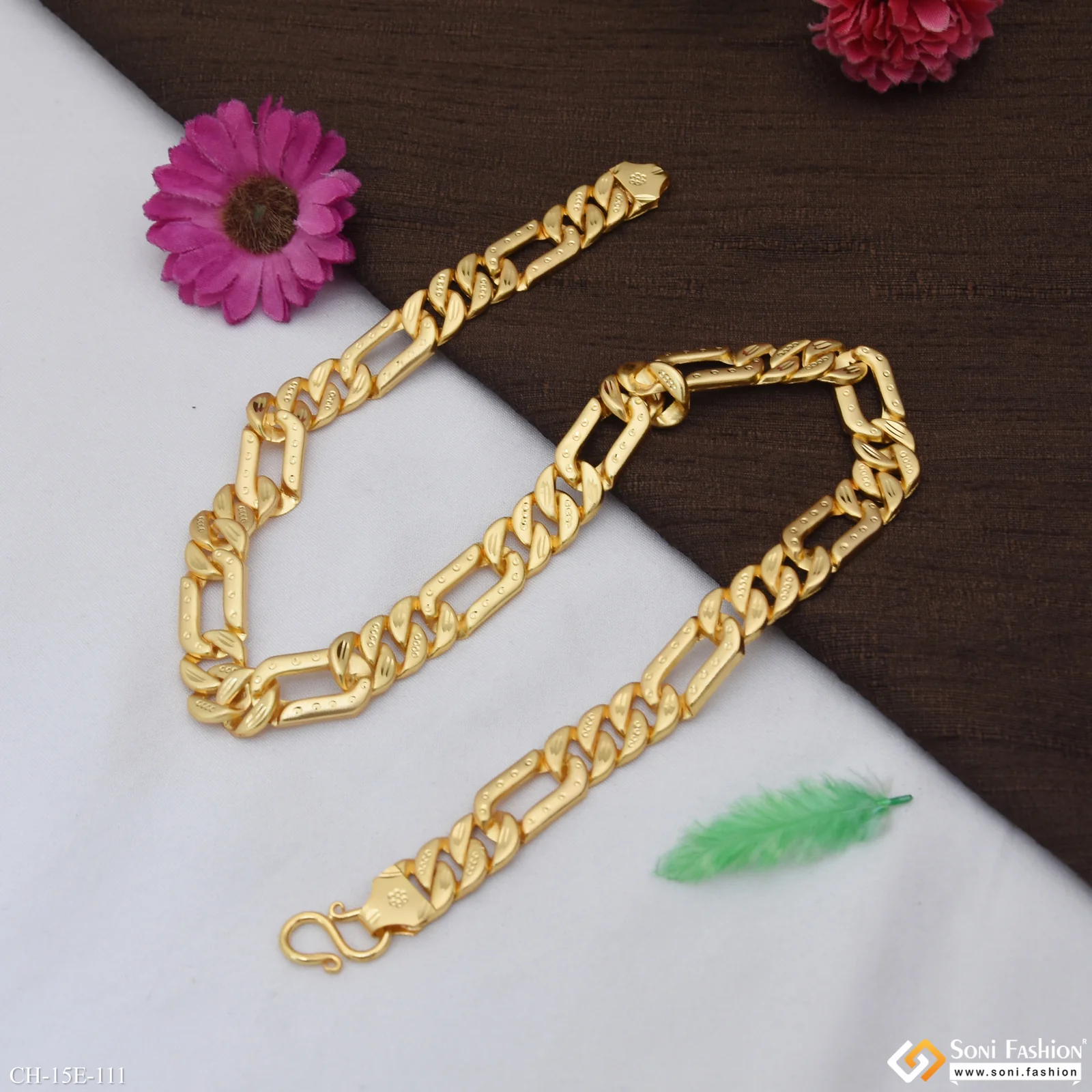 Extraordinary Design Gold Plated Pokal Chain for Men - Style E111 - Image 5