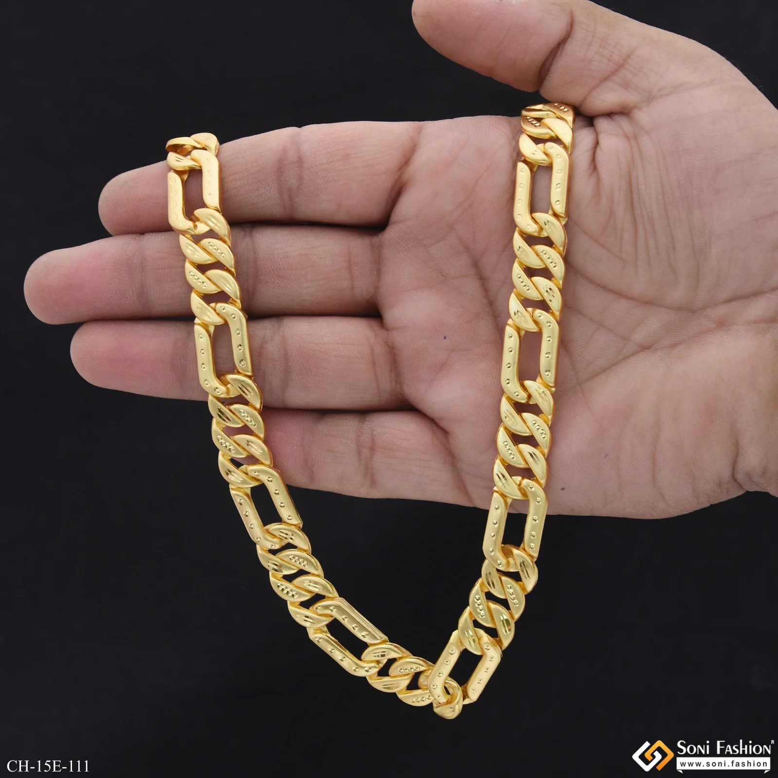 Extraordinary Design Gold Plated Pokal Chain for Men - Style E111 - Image 6