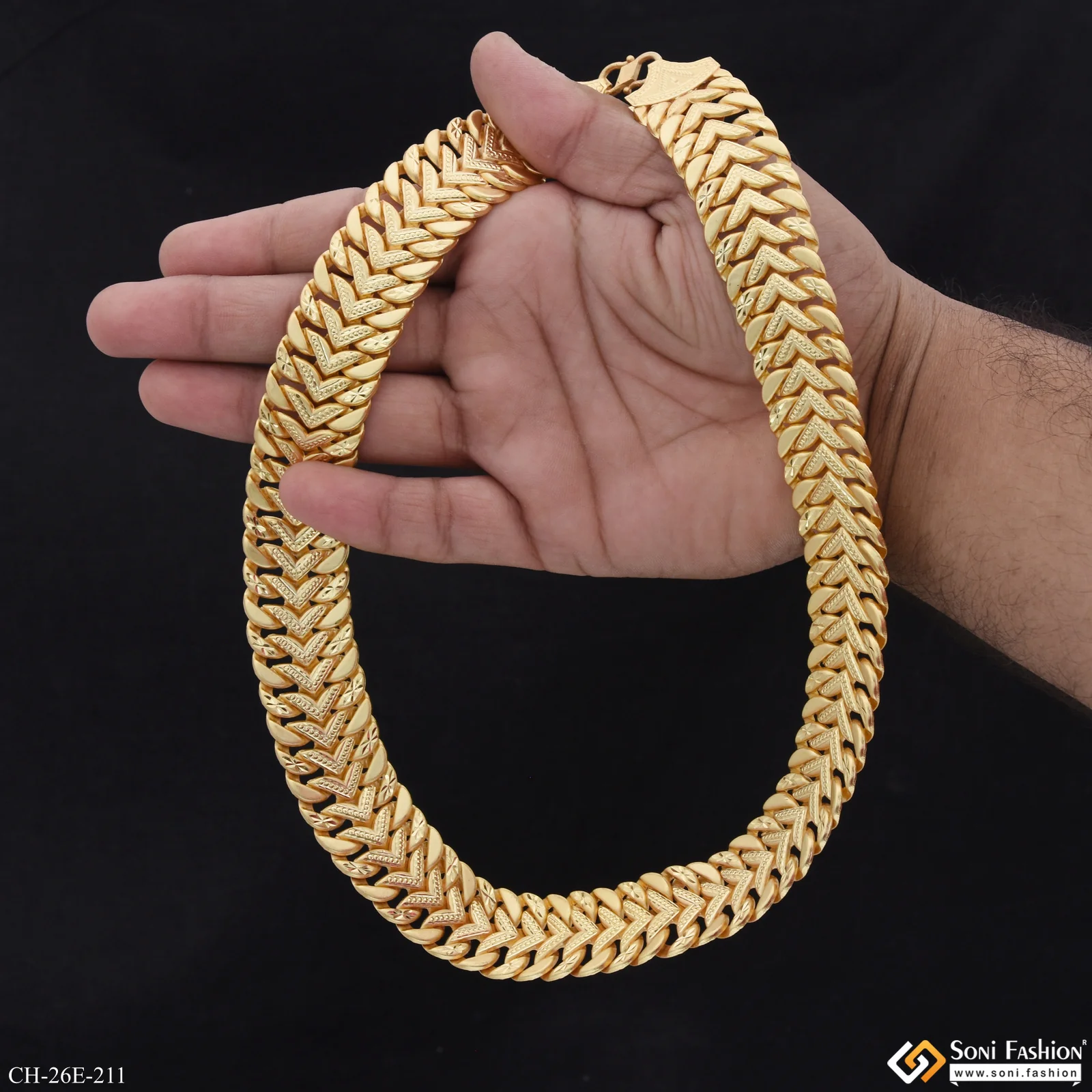 Extraordinary Design Gold Plated Pokal Chain for Men - Style E211 - Image 2