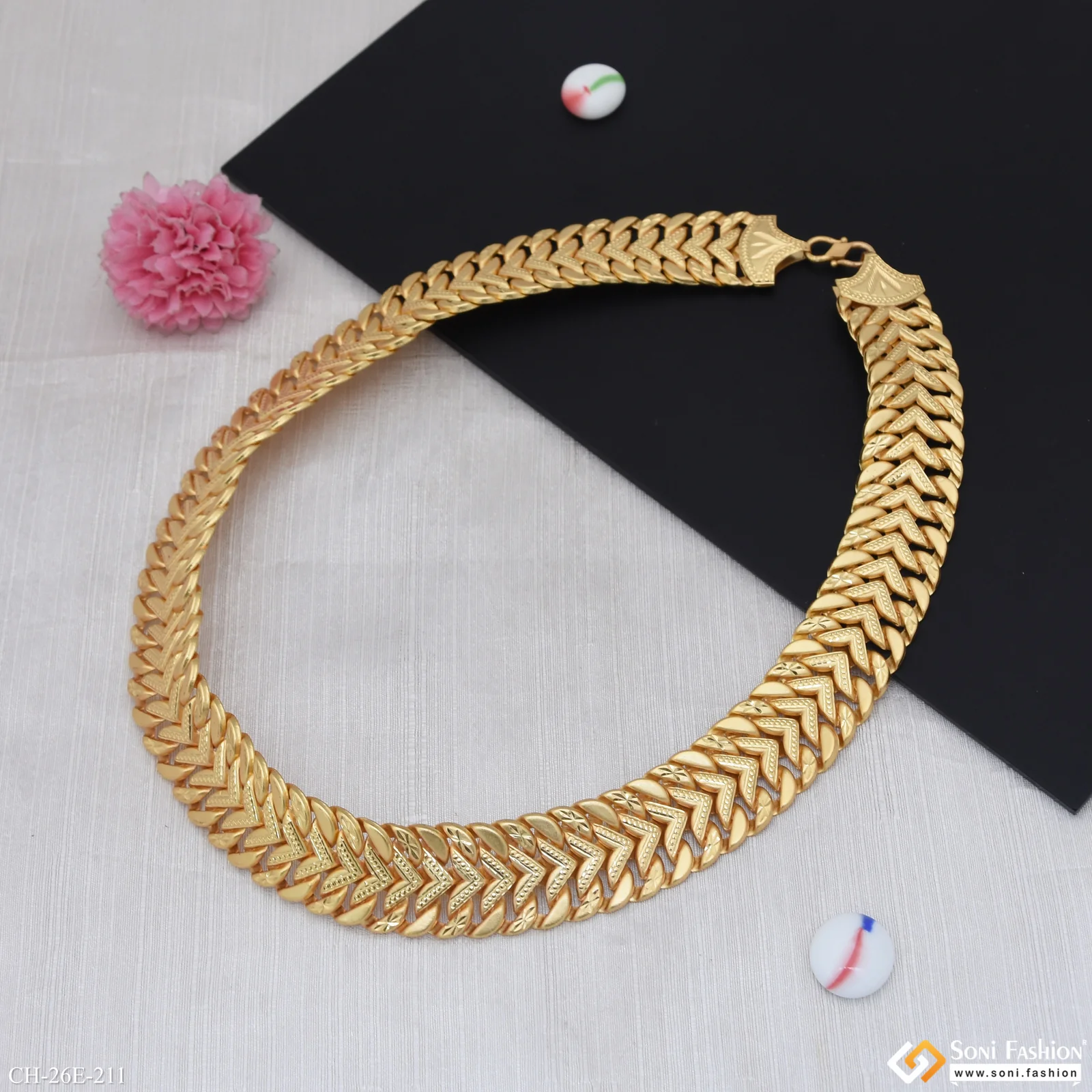 Extraordinary Design Gold Plated Pokal Chain for Men - Style E211 - Image 5