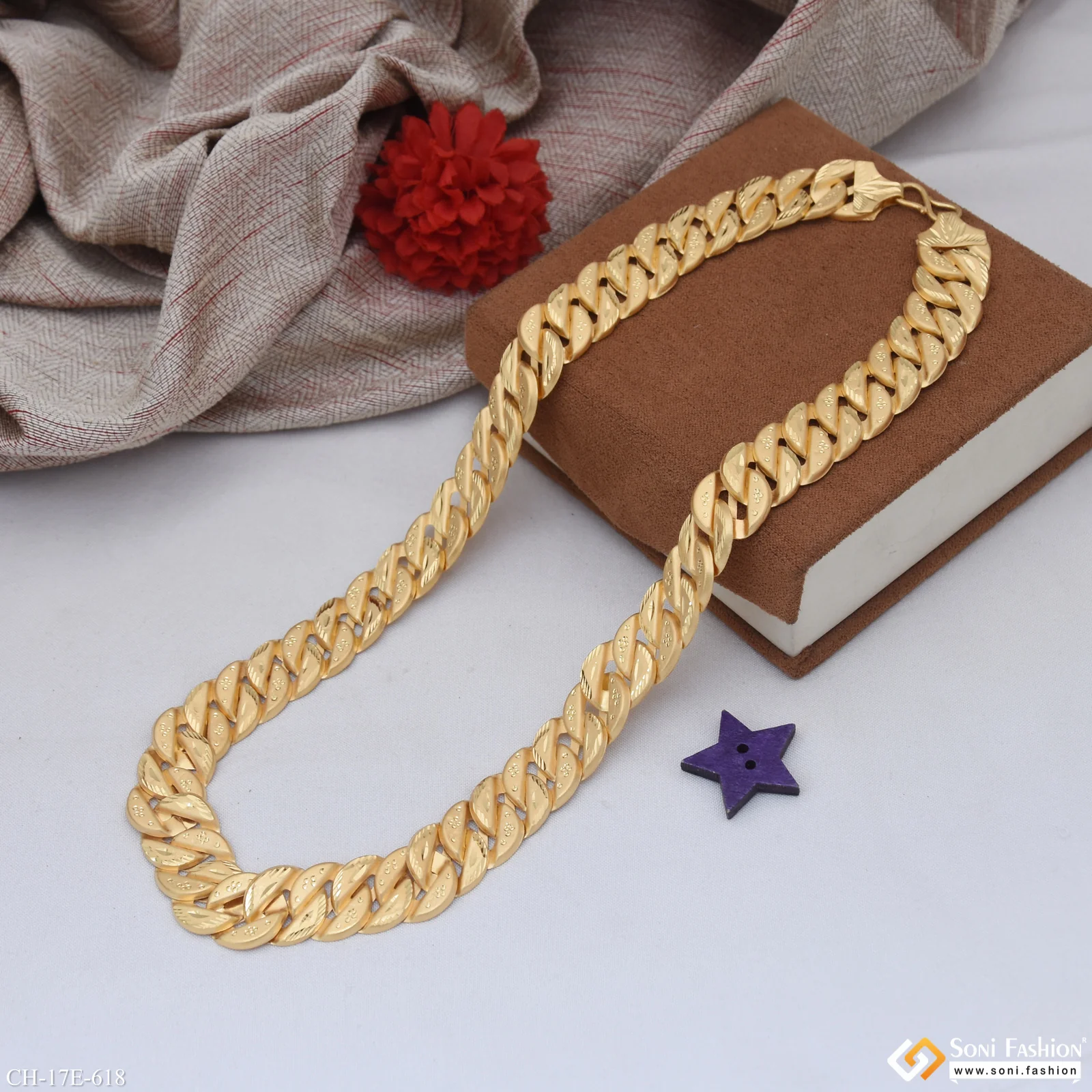 Extraordinary Design Gold Plated Pokal Chain for Men - Style E618 - Image 3