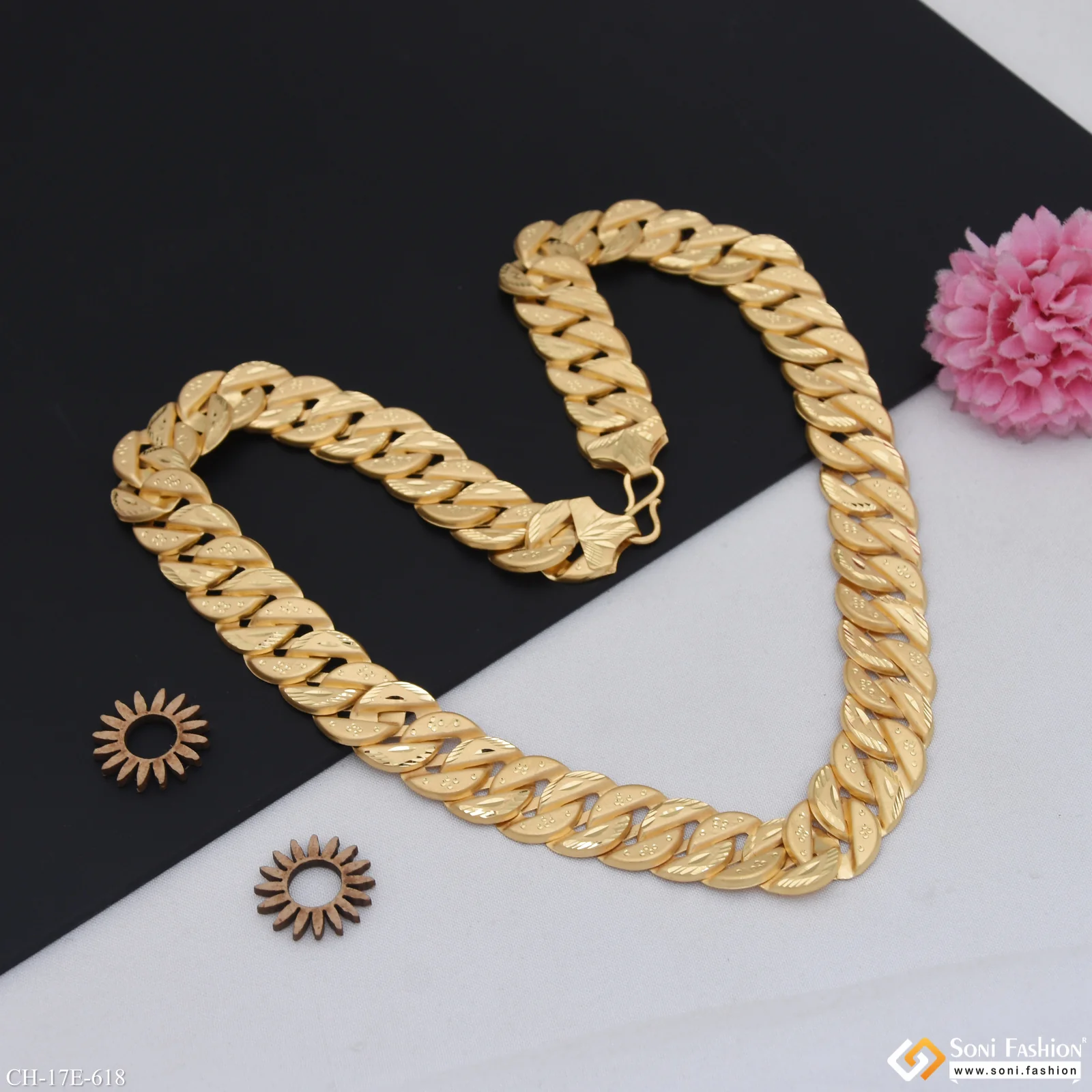 Extraordinary Design Gold Plated Pokal Chain for Men - Style E618 - Image 5