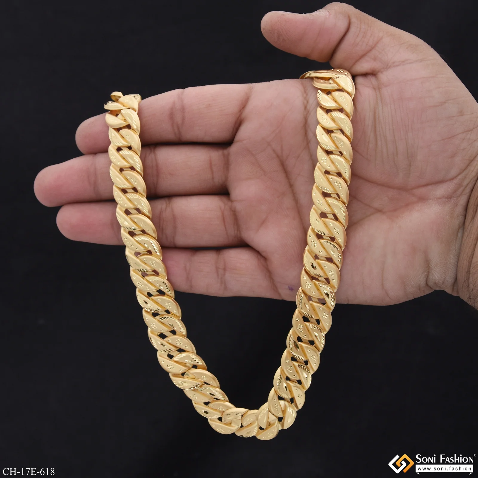 Extraordinary Design Gold Plated Pokal Chain for Men - Style E618 - Image 6