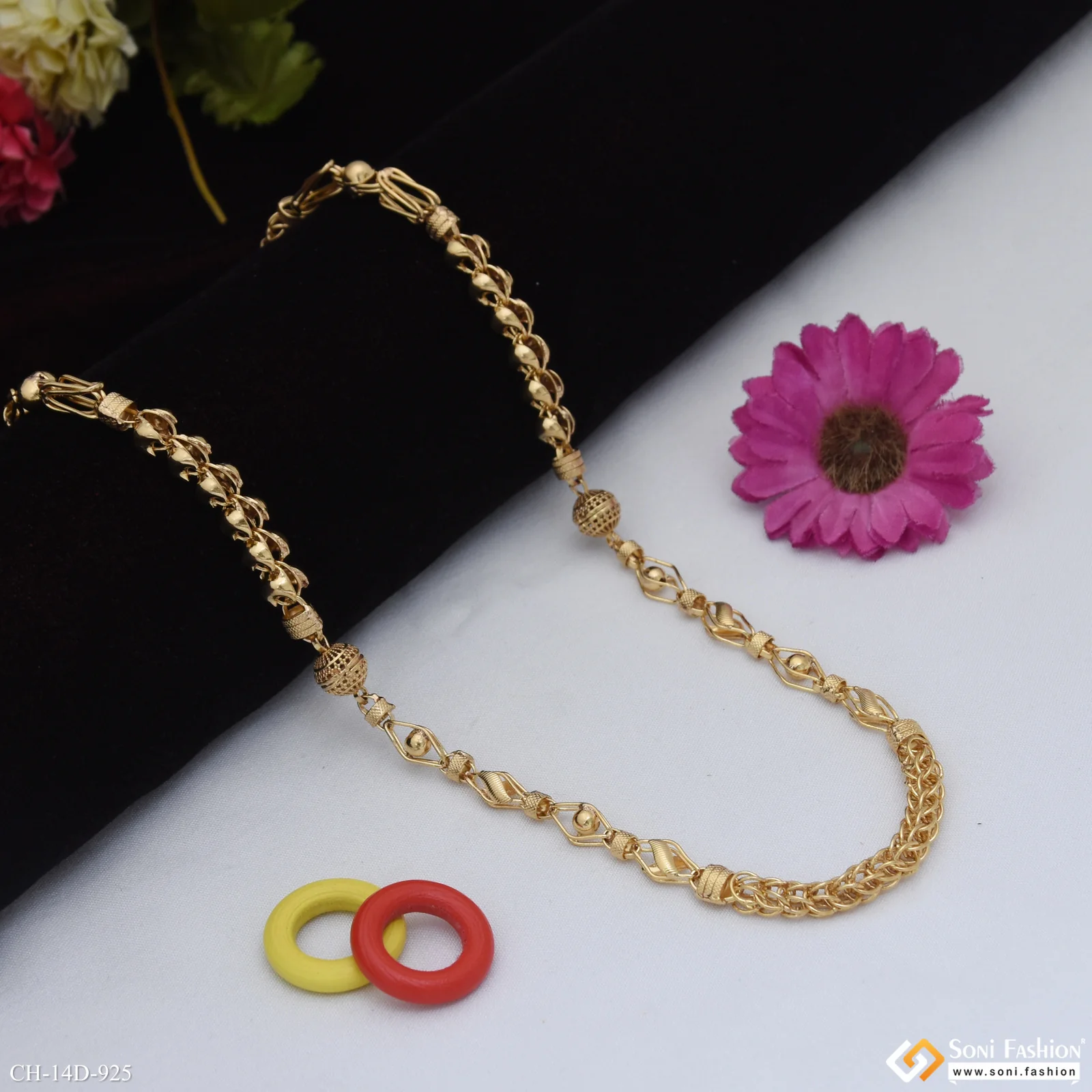 Extraordinary Design Gold Plated Rajwadi Chain for Men - Style D925 - Image 4