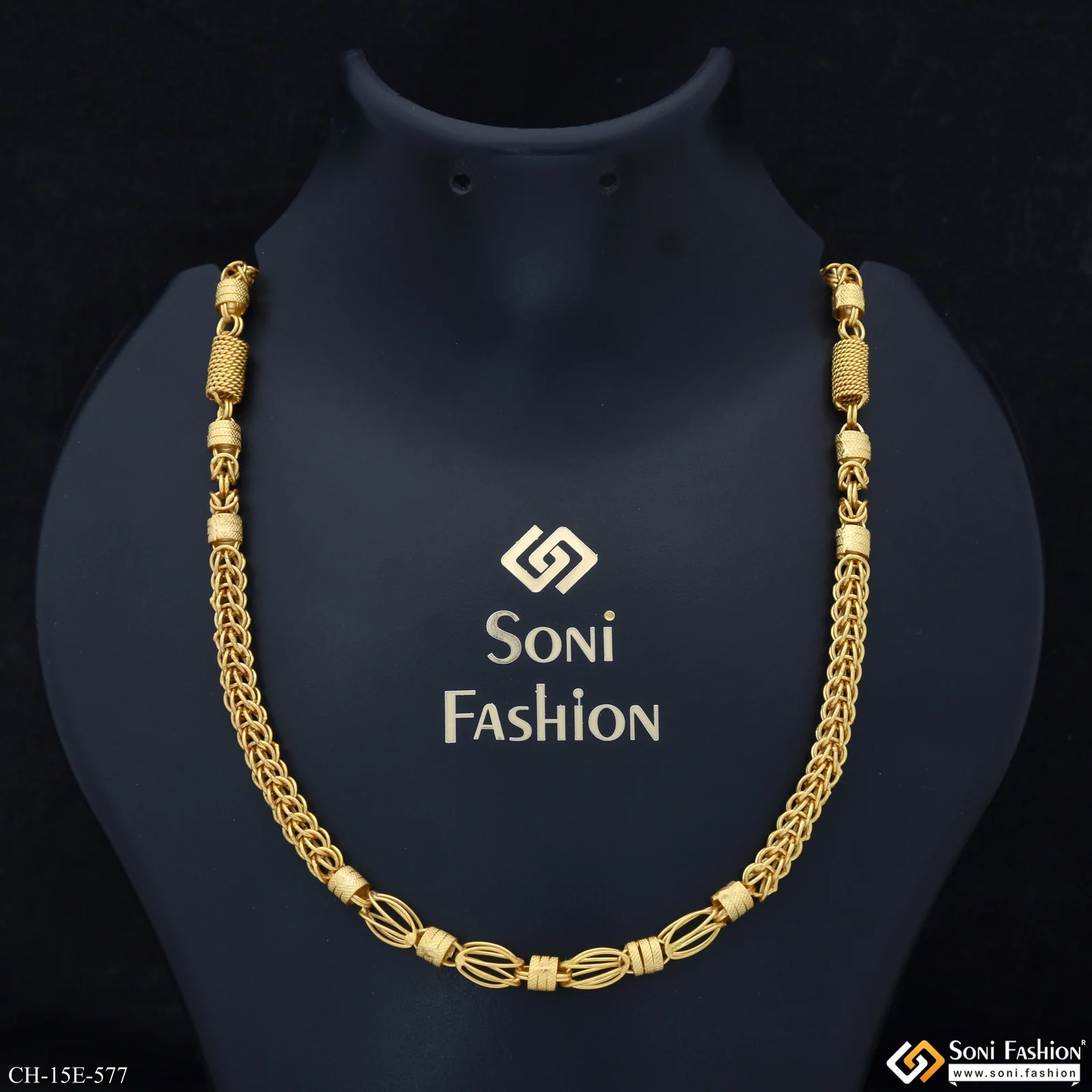 Extraordinary Design Gold Plated Rajwadi Chain for Men - Style E577