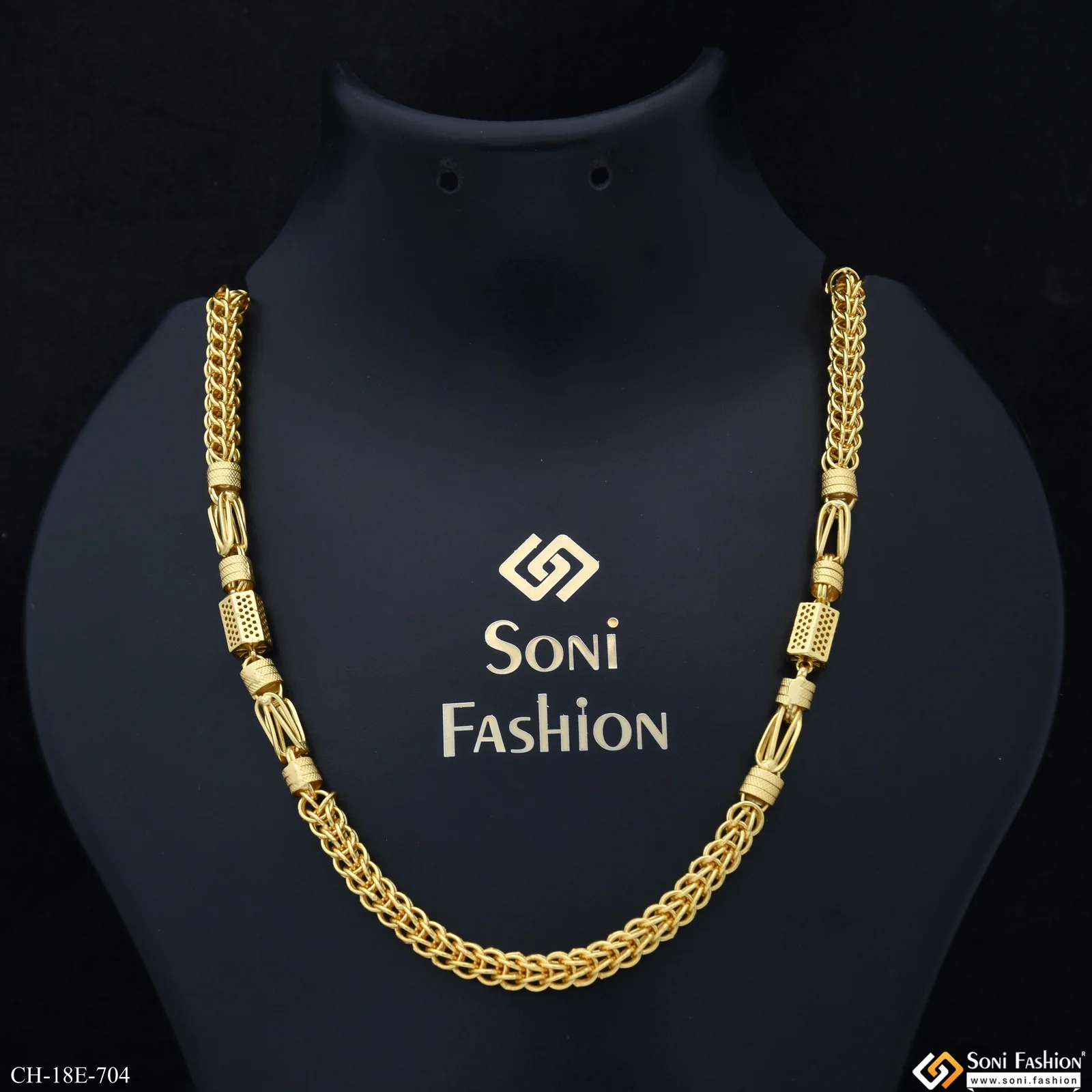 Extraordinary Design Gold Plated Rajwadi Chain for Men - Style E704