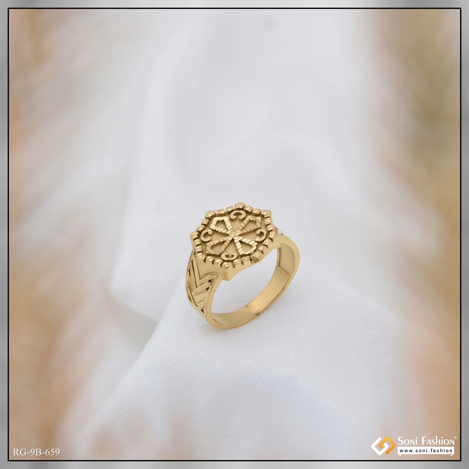 Extraordinary Design Gold Plated Ring for Men - Style B659 - Image 2