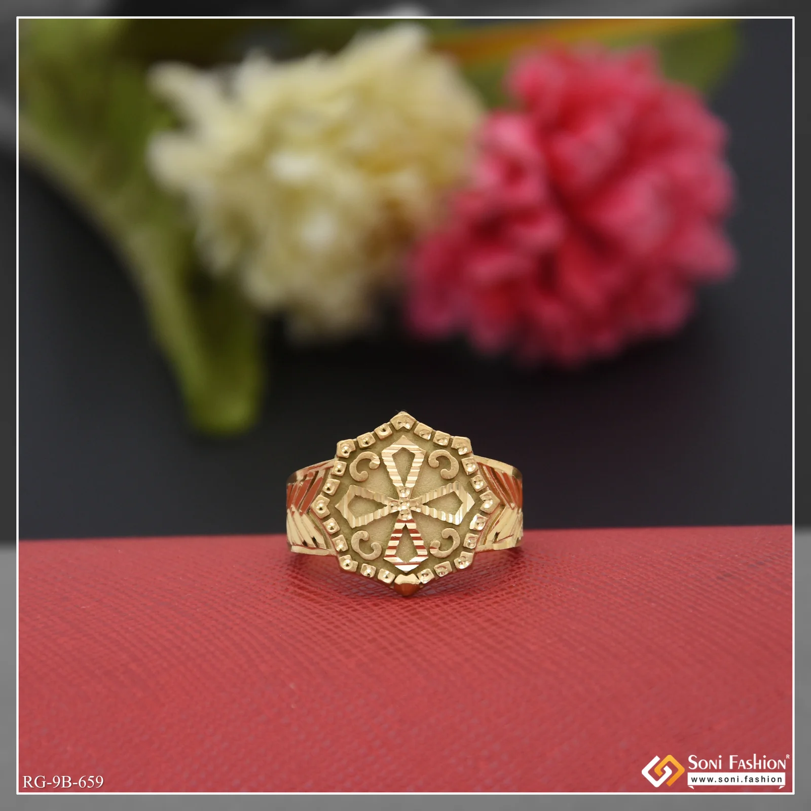 Extraordinary Design Gold Plated Ring for Men - Style B659 - Image 4