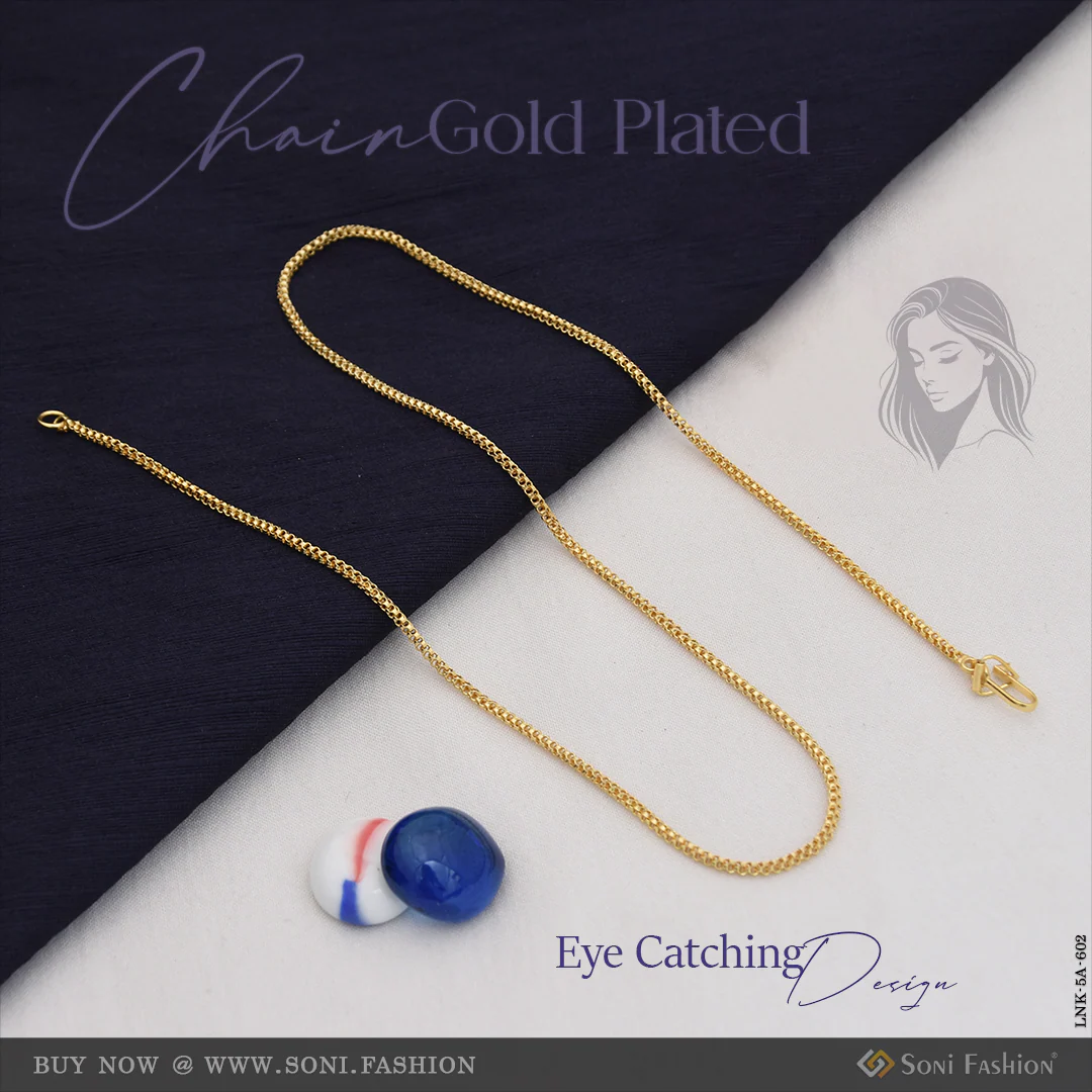 Eye-Catching Design Gold Plated Chain for Ladies - Style A602