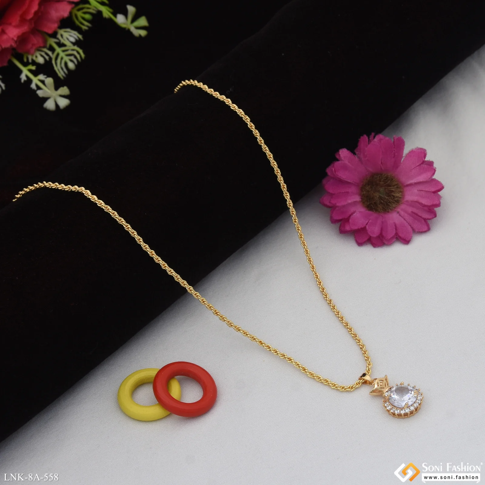 Eye-Catching Design Gold Plated Chain Pendant for Ladies - Style A558 - Image 5