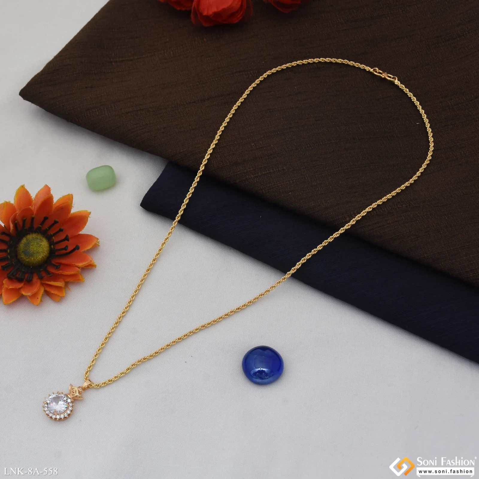 Eye-Catching Design Gold Plated Chain Pendant for Ladies - Style A558 - Image 6