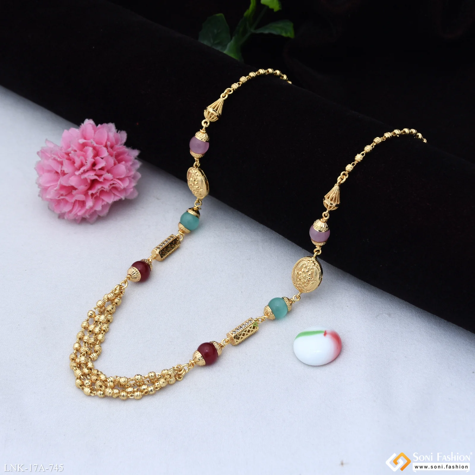 Eye-Catching Design Gold Plated Mala for Women - Style A745 - Image 3