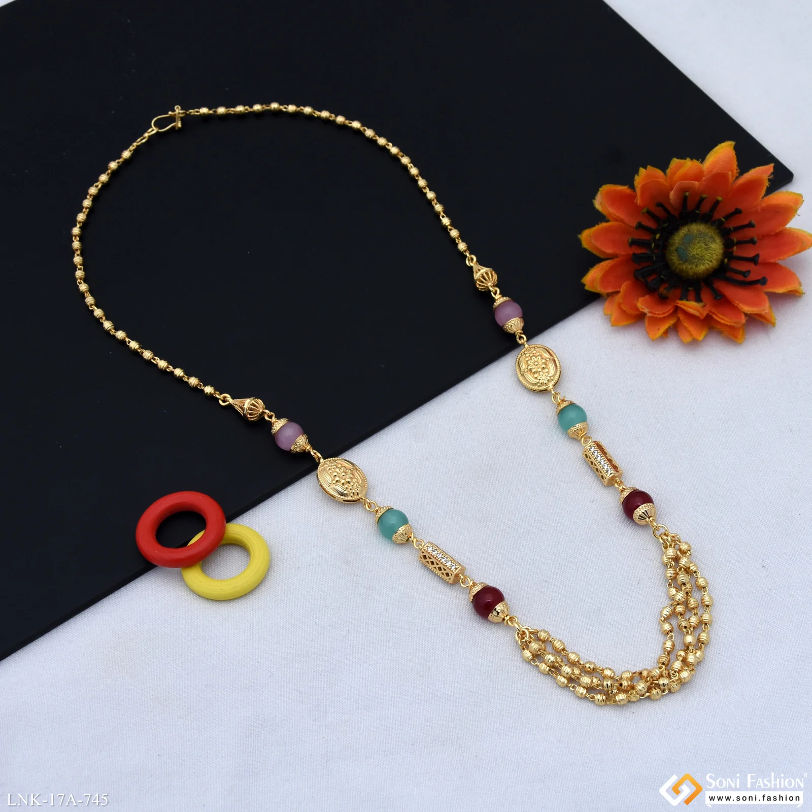 Eye-Catching Design Gold Plated Mala for Women - Style A745 - Image 4