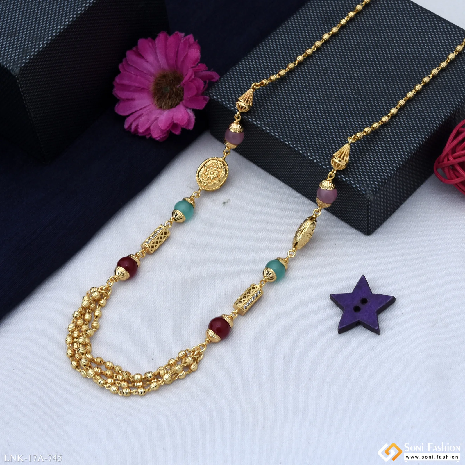 Eye-Catching Design Gold Plated Mala for Women - Style A745 - Image 5