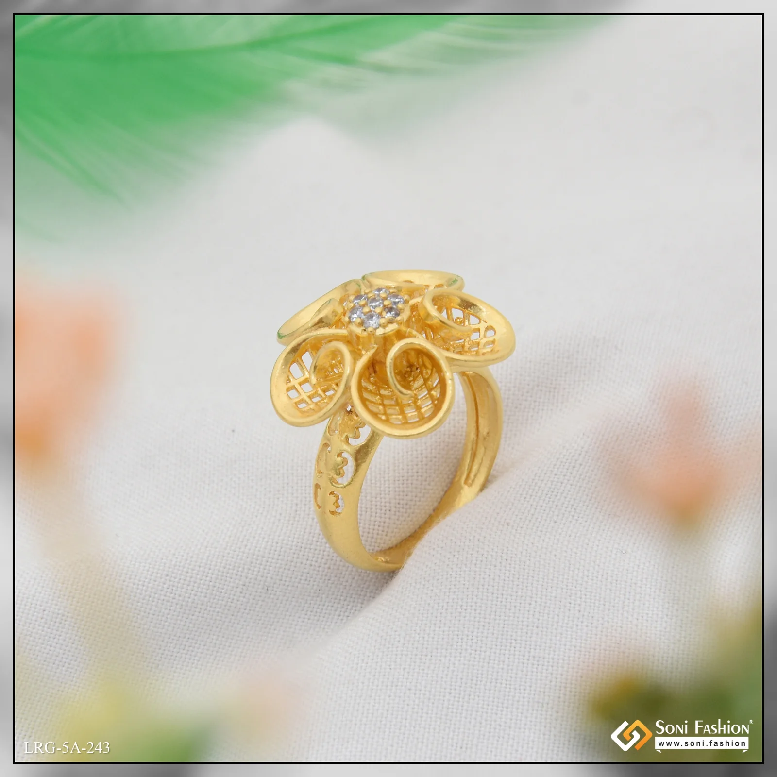 Eye-Catching Design Gold Plated Ring for Ladies - Style A243 - Image 2