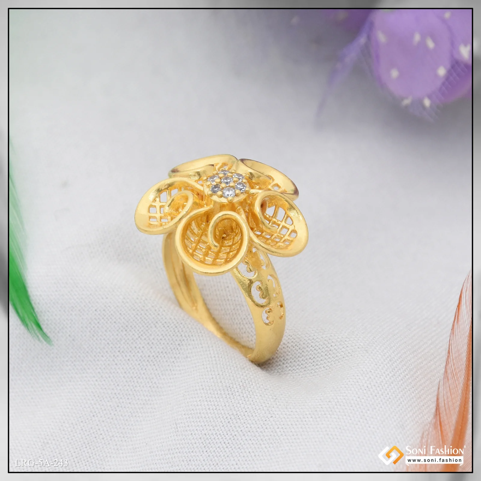 Eye-Catching Design Gold Plated Ring for Ladies - Style A243 - Image 4