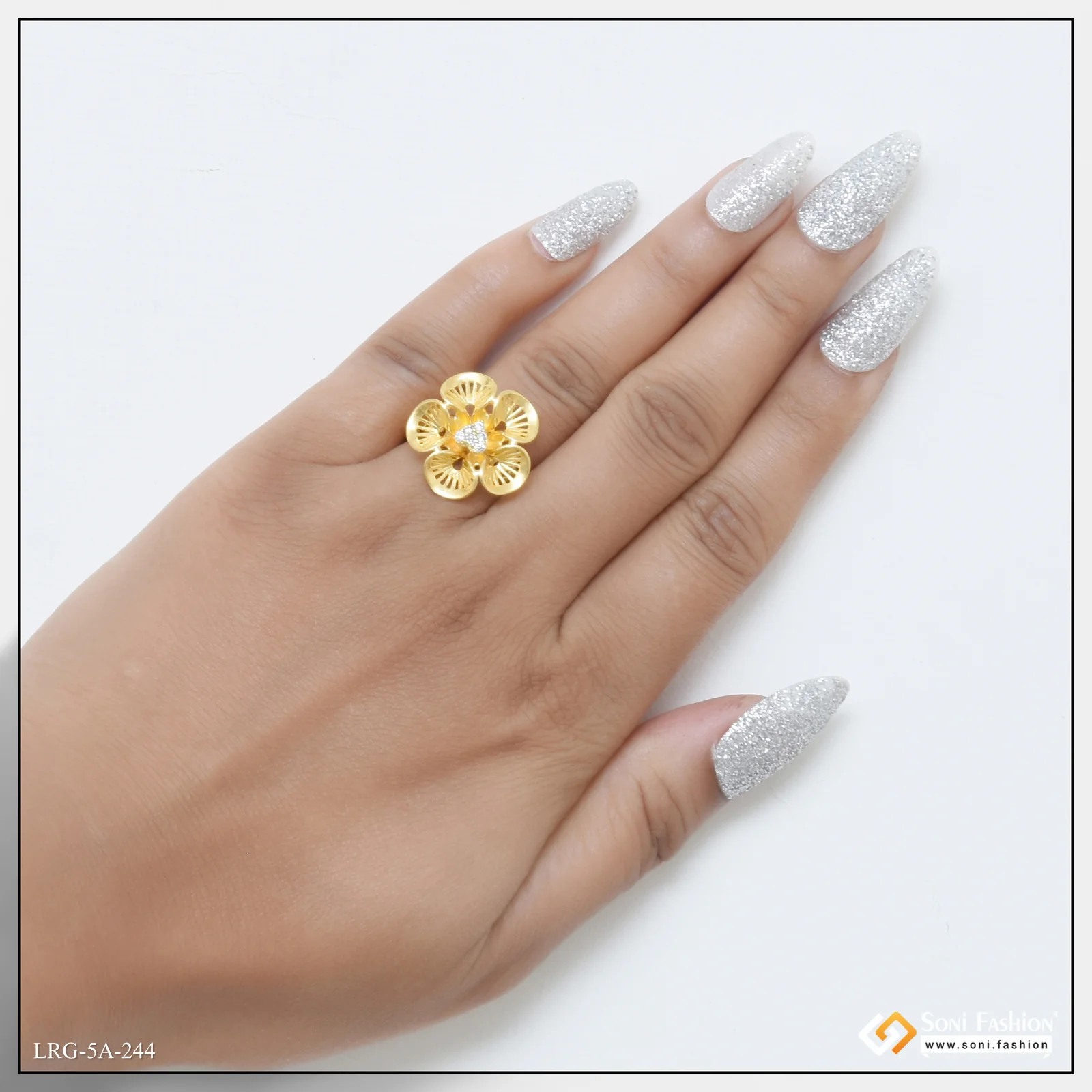 Eye-Catching Design Gold Plated Ring for Ladies - Style A244 - Image 3