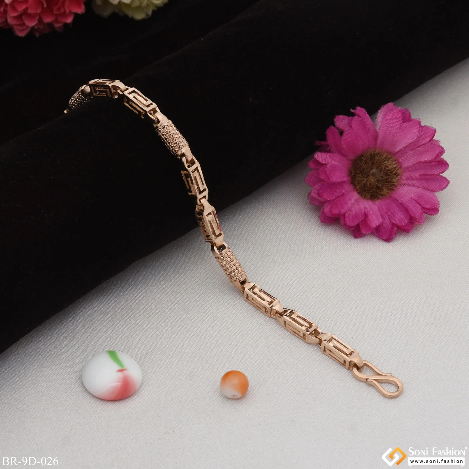 Fabulous Design Excellent Design Rose Gold Color Bracelet for Men - Style D026 - Image 3