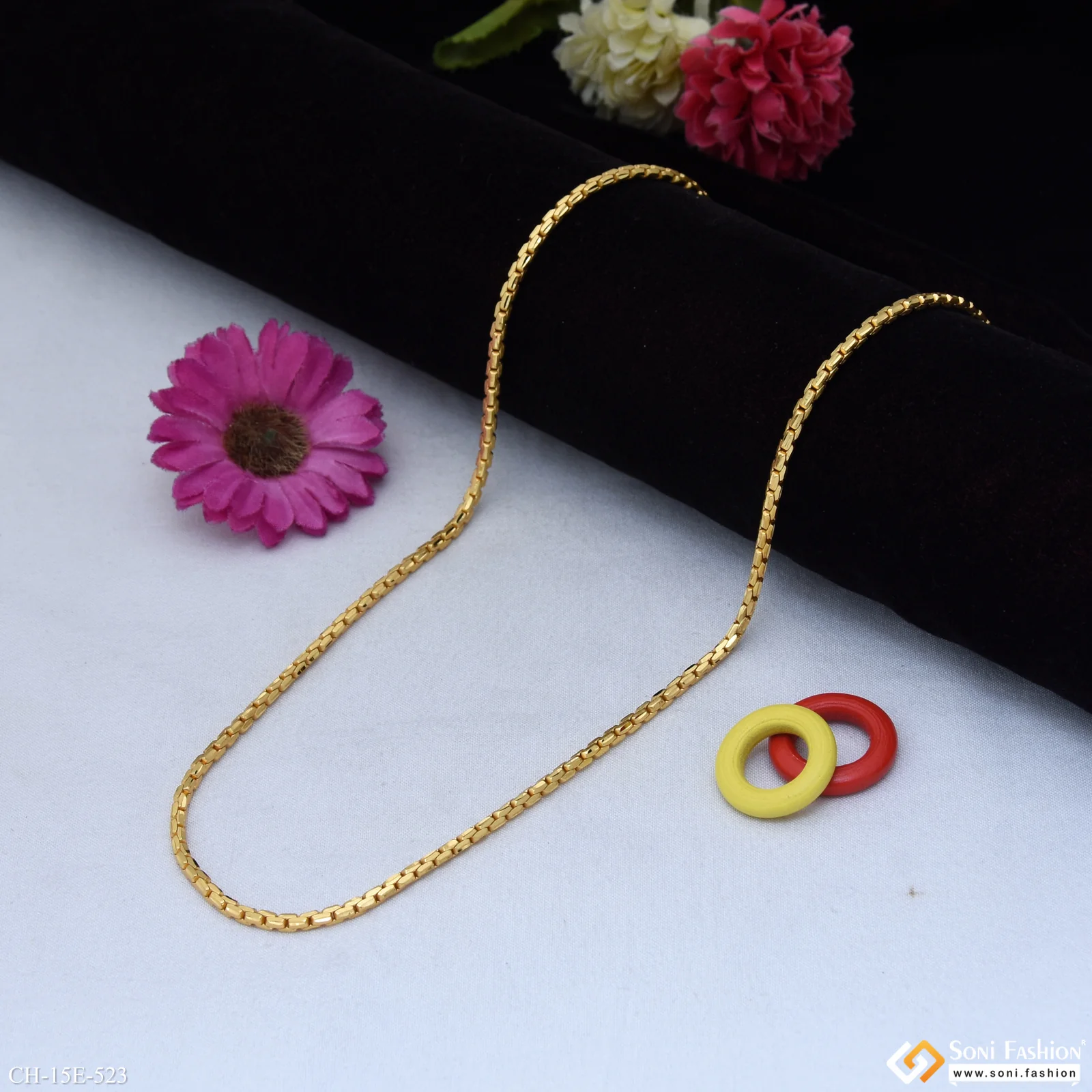 Fabulous Design Gold Plated Box Chain for Men - Style E523 - Image 3