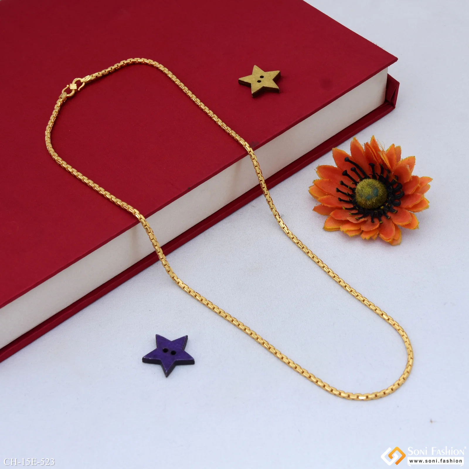 Fabulous Design Gold Plated Box Chain for Men - Style E523 - Image 4
