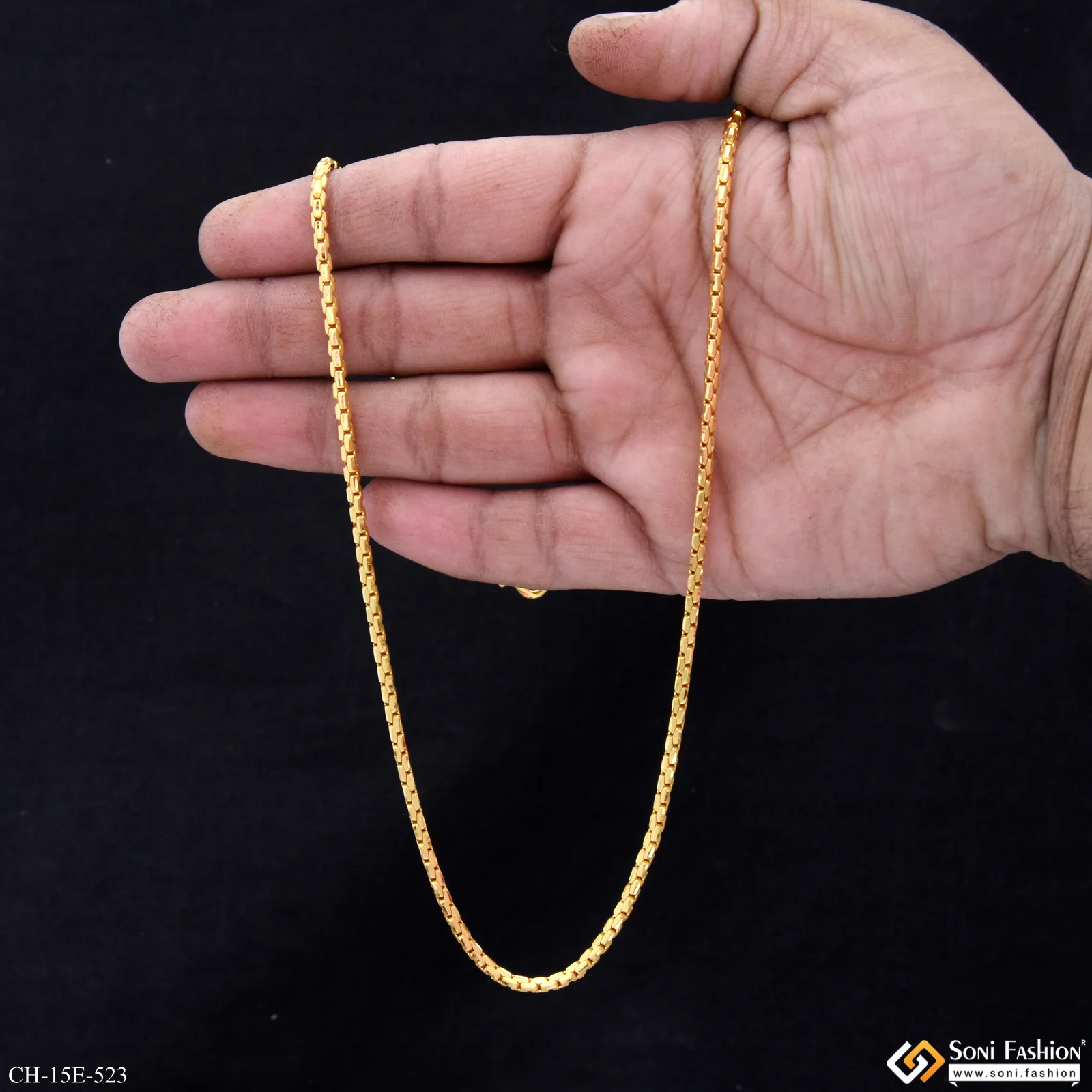 Fabulous Design Gold Plated Box Chain for Men - Style E523 - Image 6