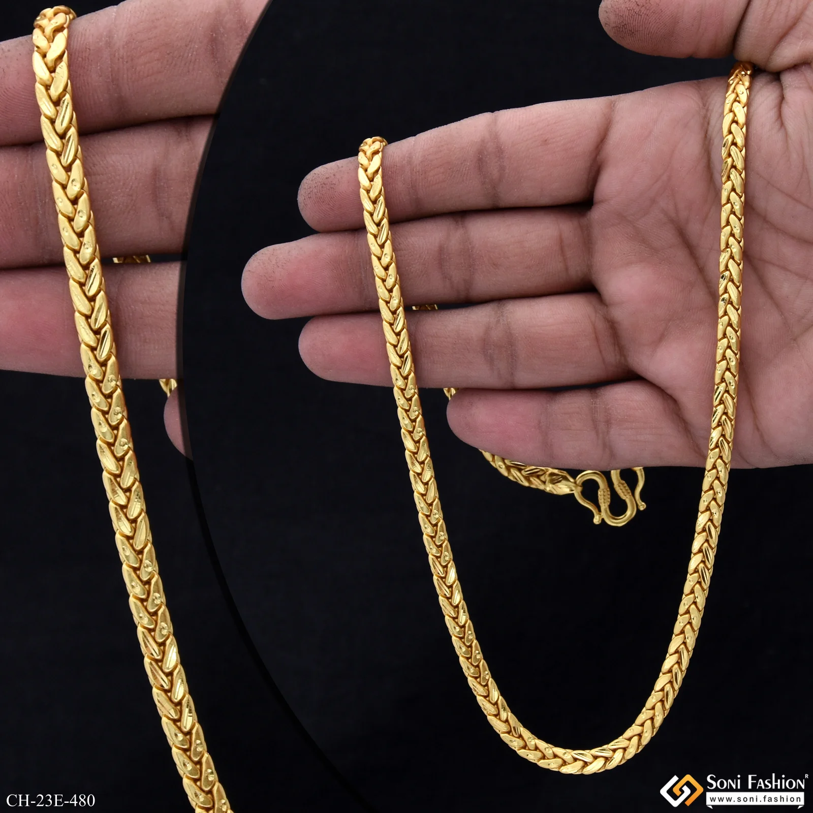 Fabulous Design Gold Plated Chain for Men - Style E480 - Image 2