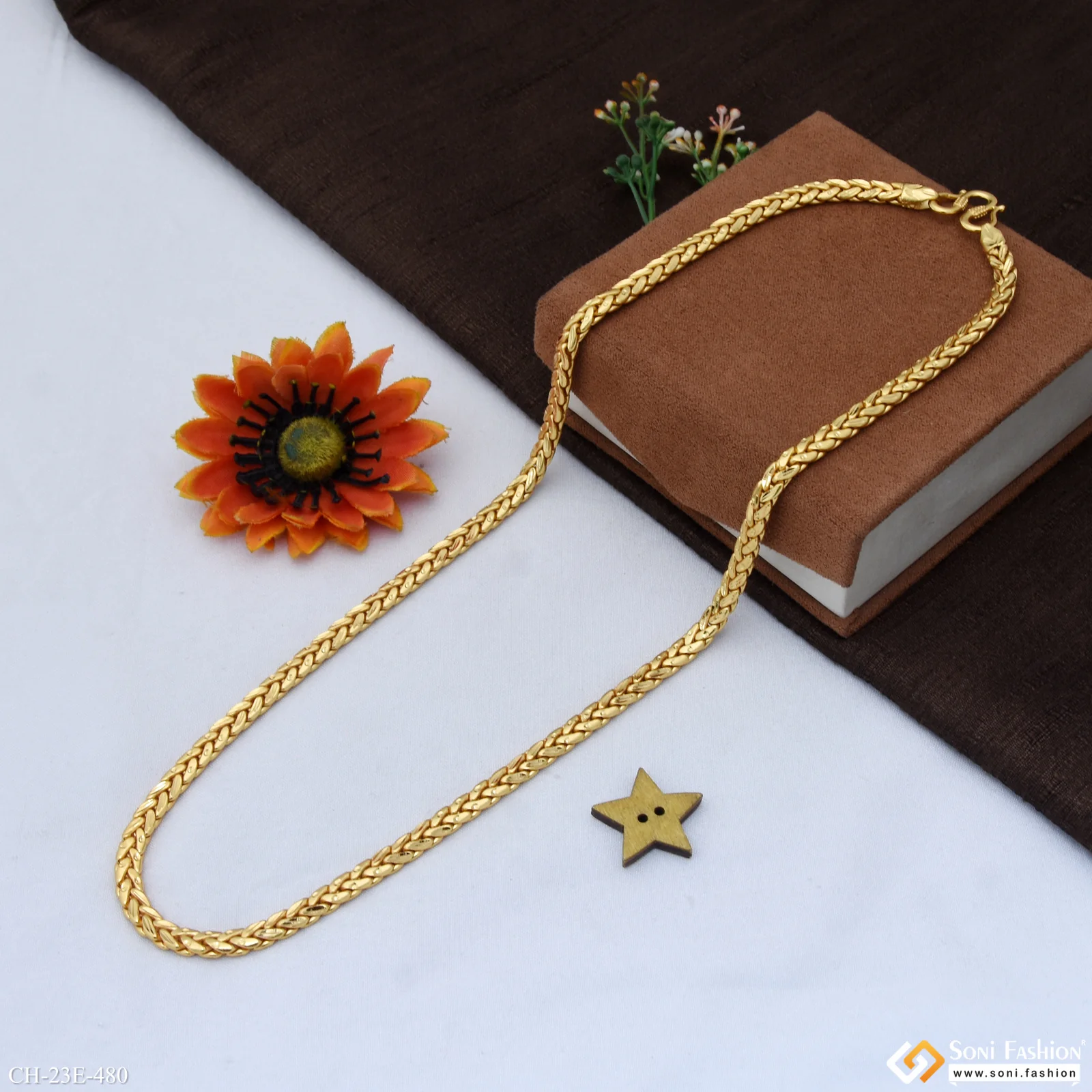 Fabulous Design Gold Plated Chain for Men - Style E480 - Image 3