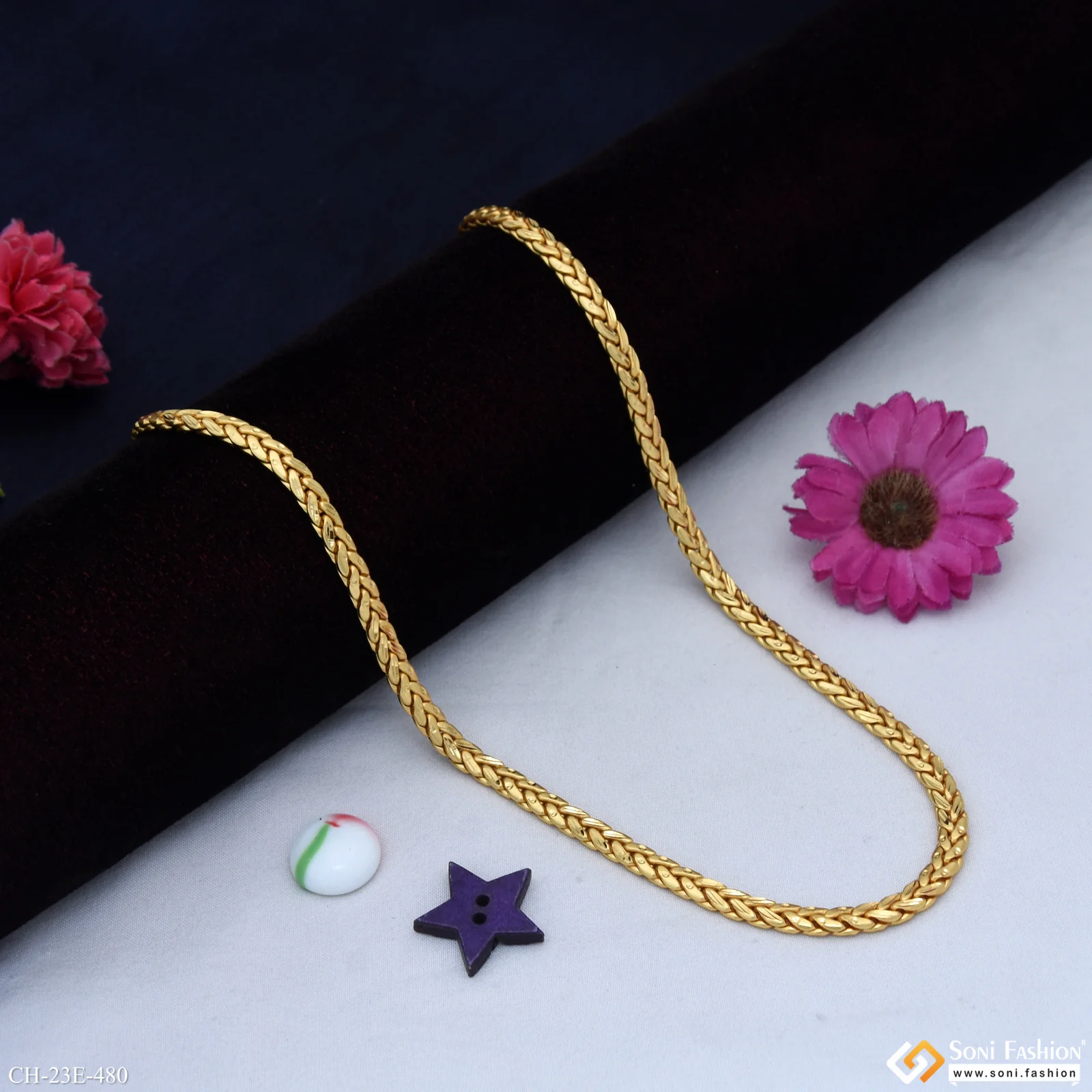 Fabulous Design Gold Plated Chain for Men - Style E480 - Image 4