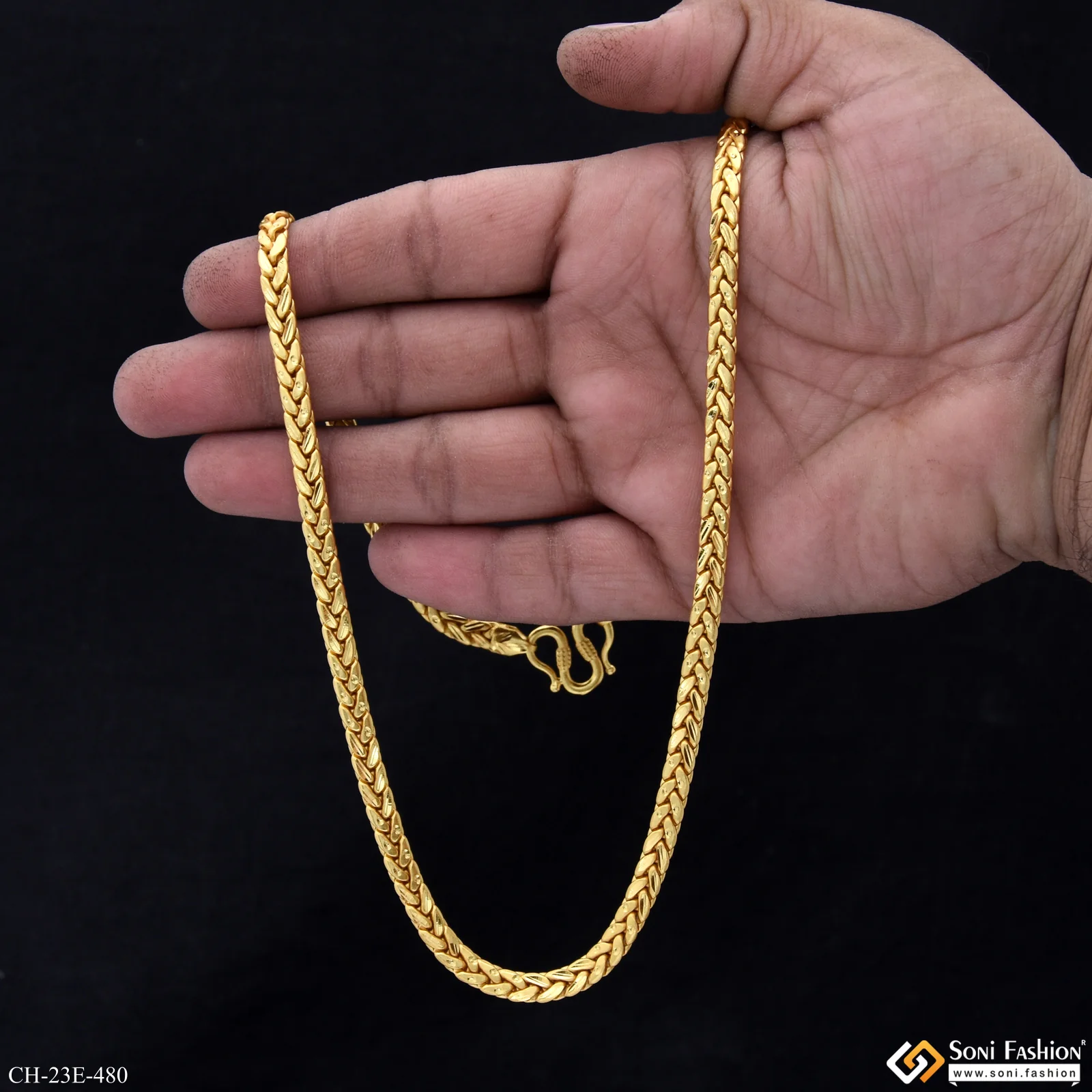 Fabulous Design Gold Plated Chain for Men - Style E480 - Image 6