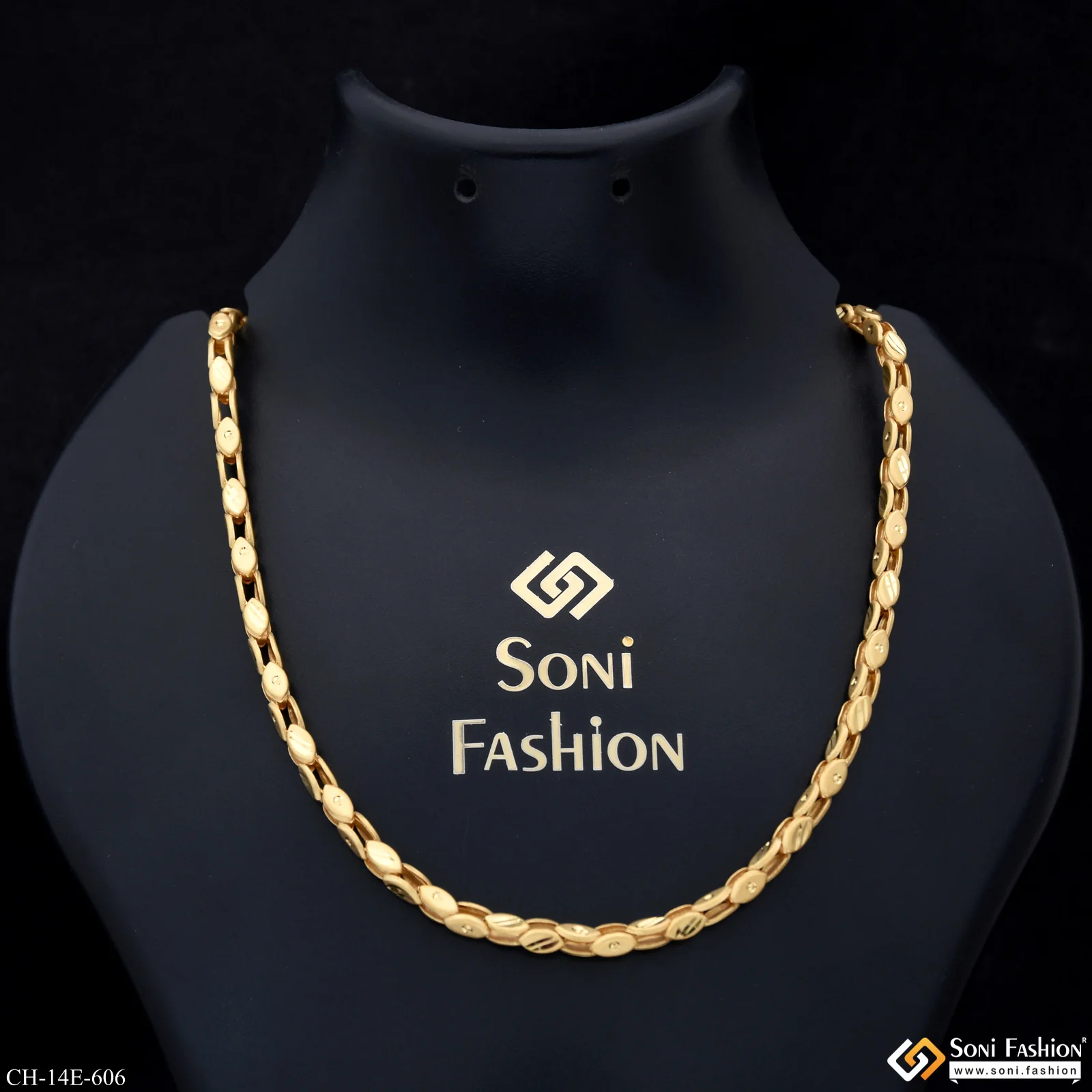 Fabulous Design Gold Plated Chain for Men - Style E606