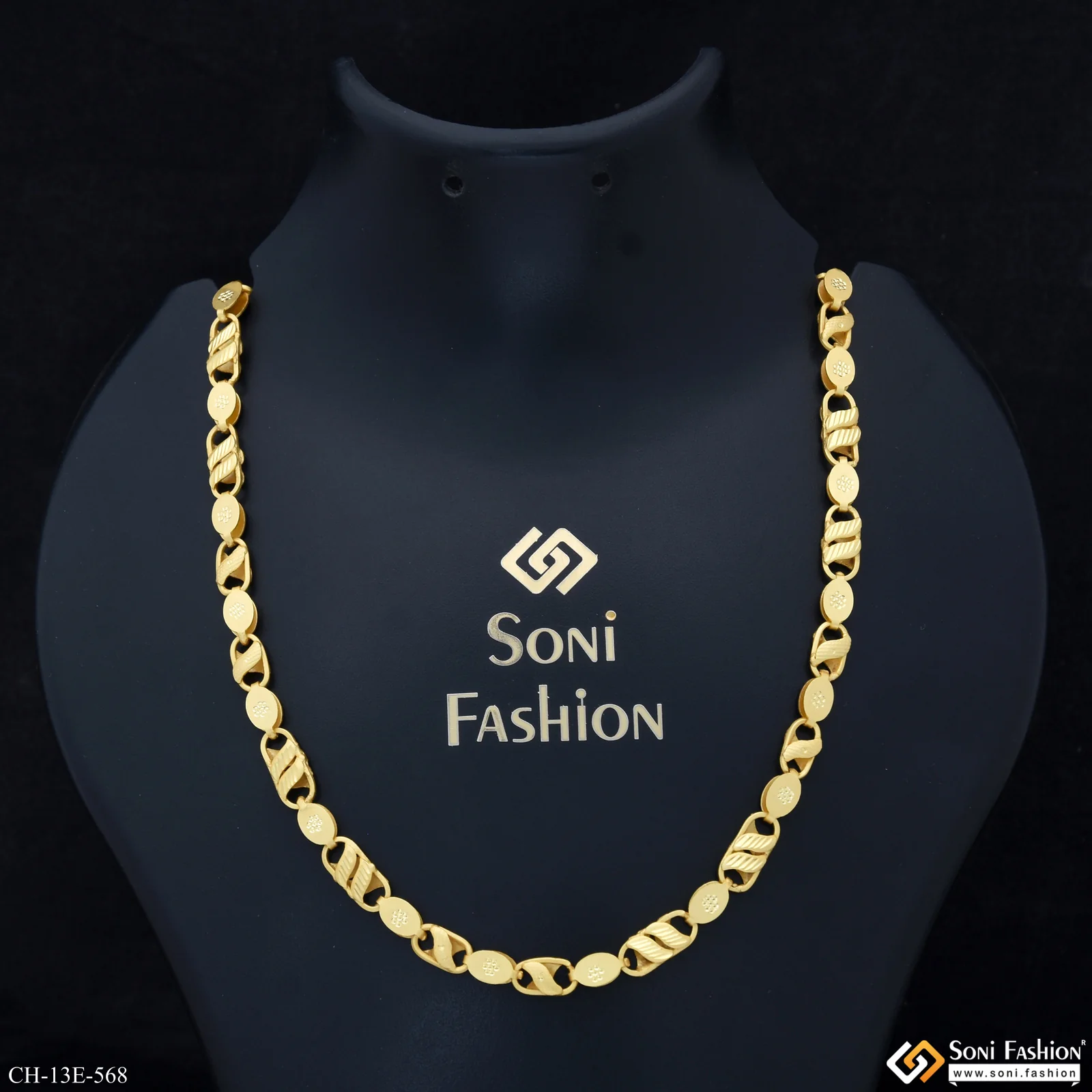 Fabulous Design Gold Plated Kohli Chain for Men - Style E568