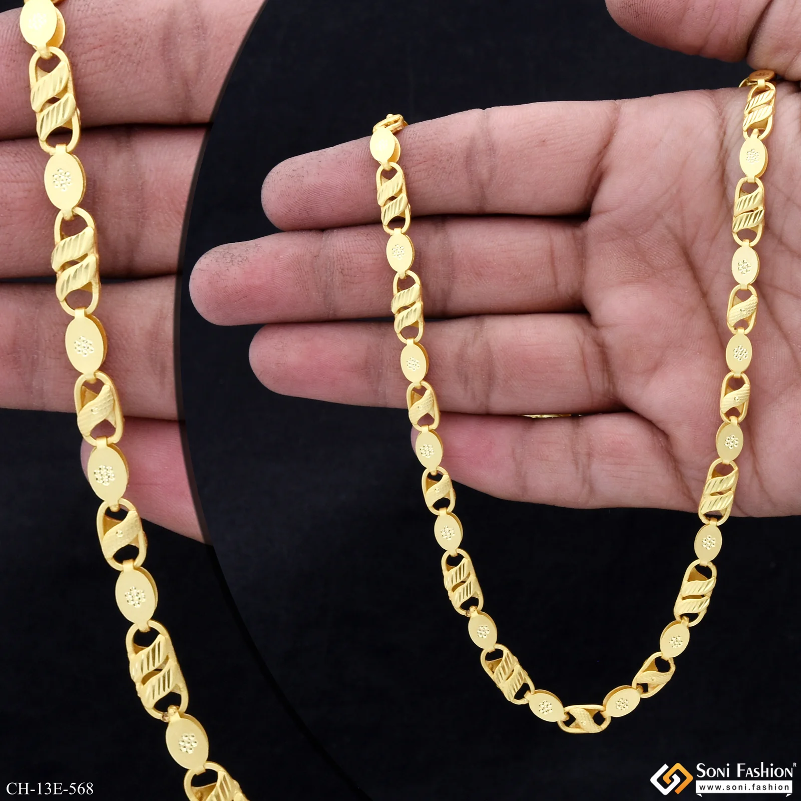 Fabulous Design Gold Plated Kohli Chain for Men - Style E568 - Image 2