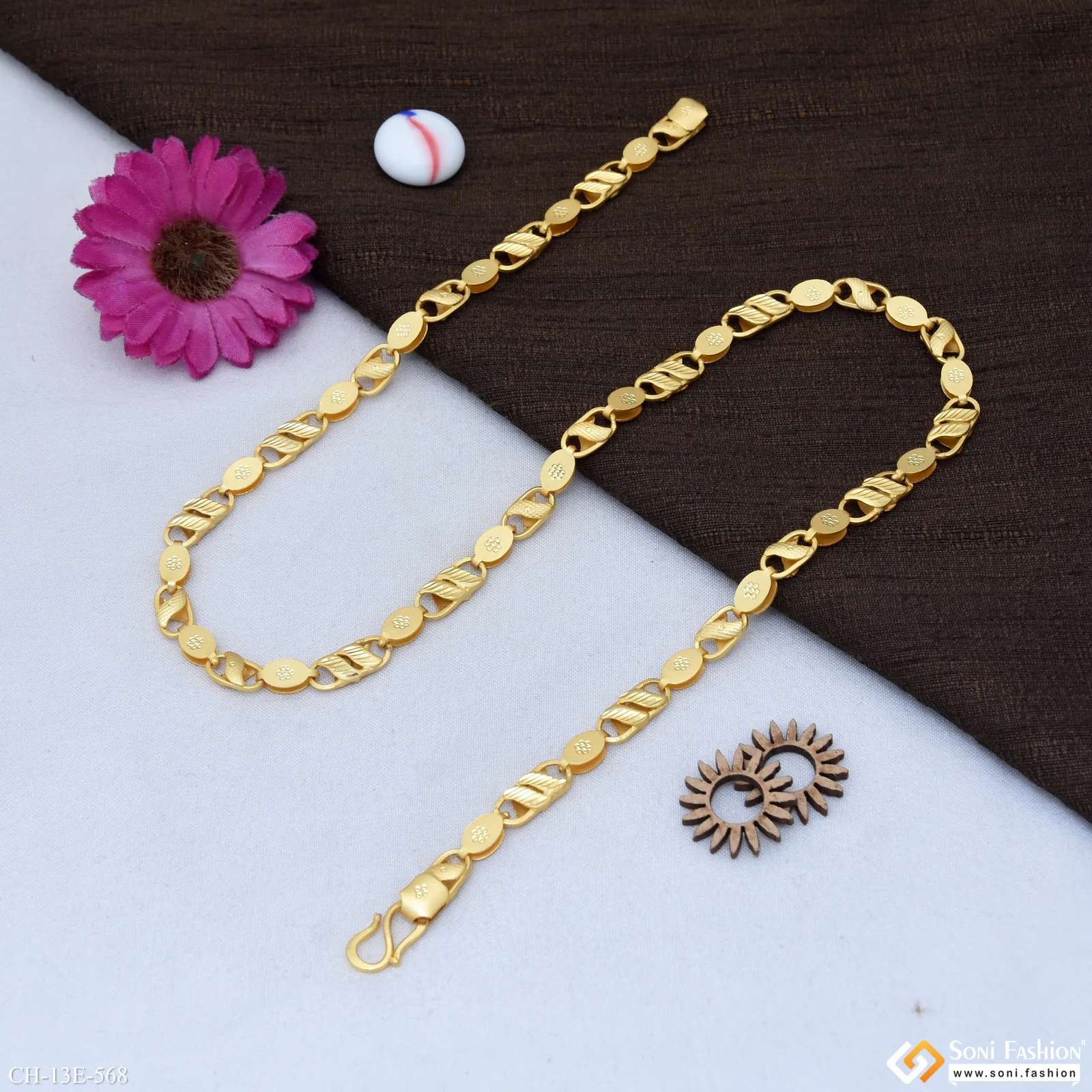 Fabulous Design Gold Plated Kohli Chain for Men - Style E568 - Image 5