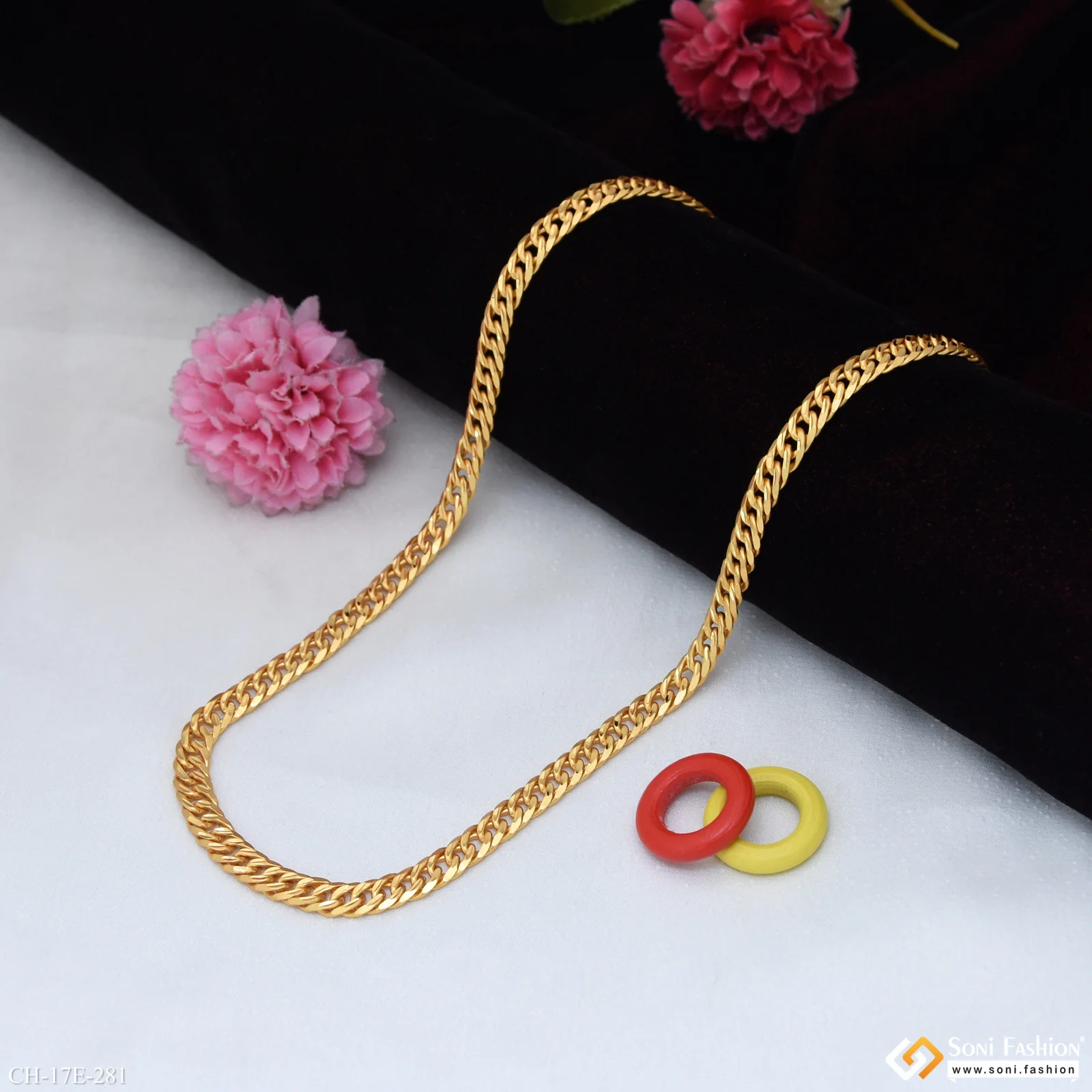 Fabulous Design Gold Plated Link Chain for Men - Style E281 - Image 3