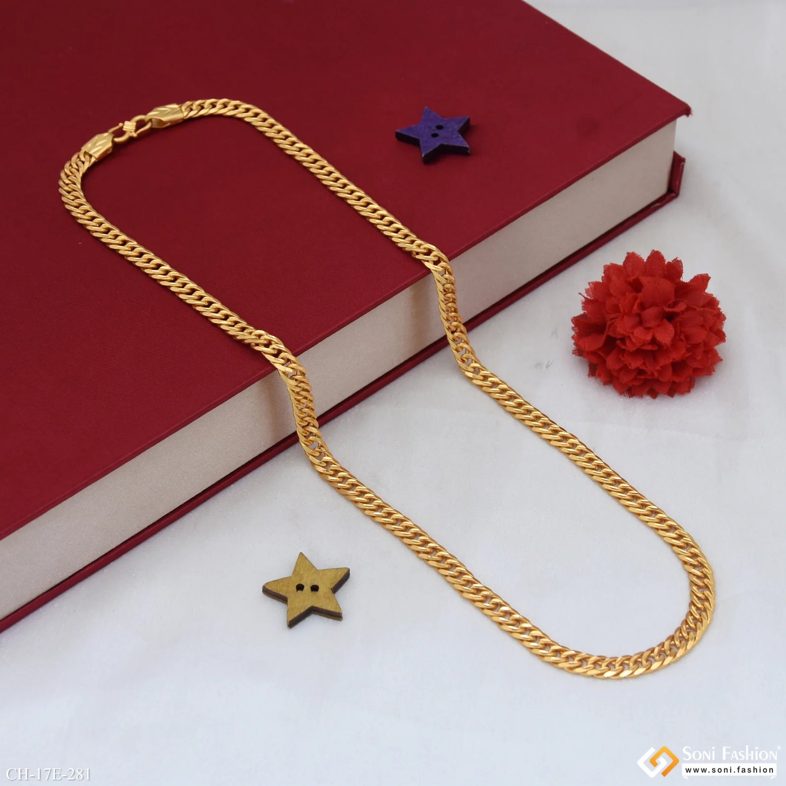 Fabulous Design Gold Plated Link Chain for Men - Style E281 - Image 4