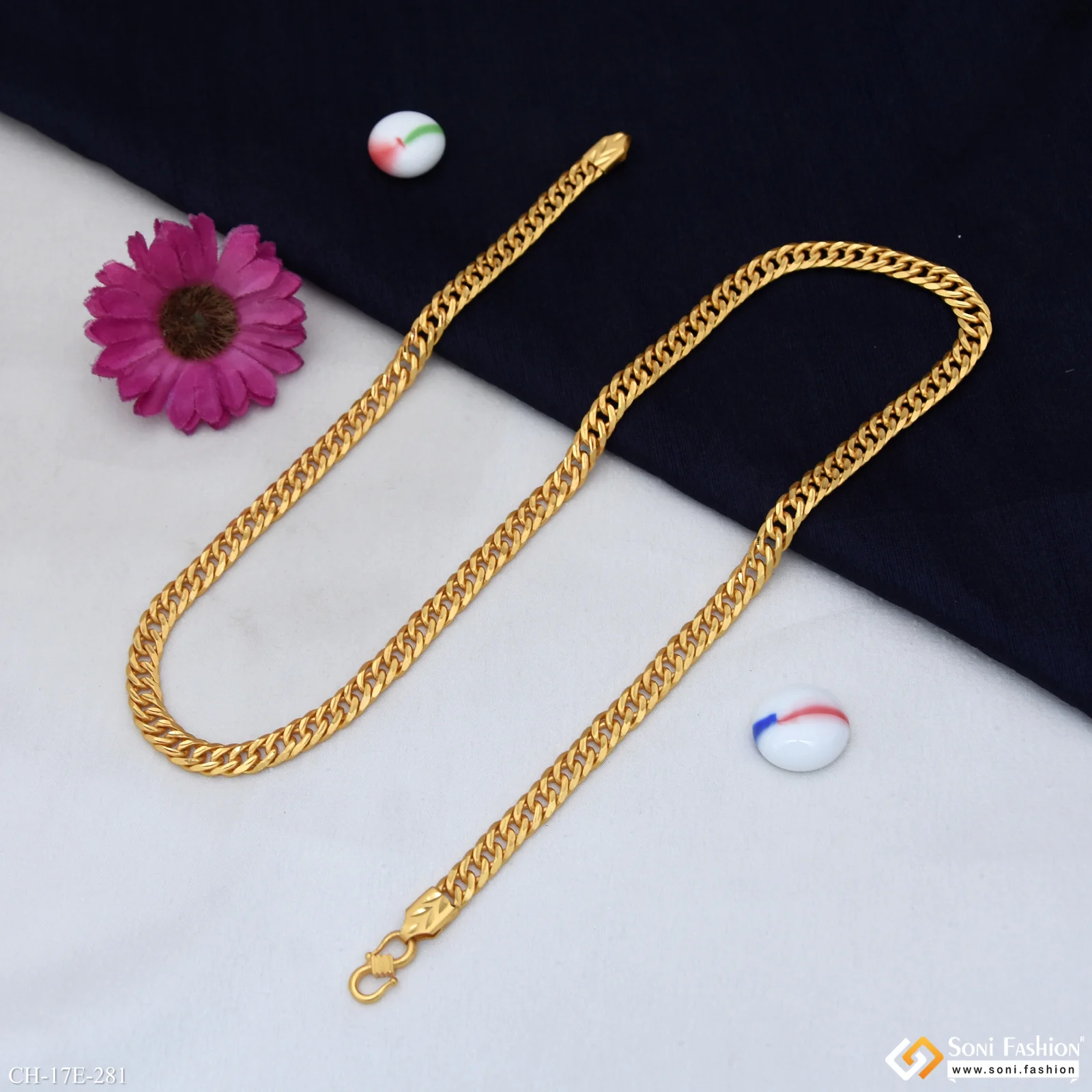 Fabulous Design Gold Plated Link Chain for Men - Style E281 - Image 5