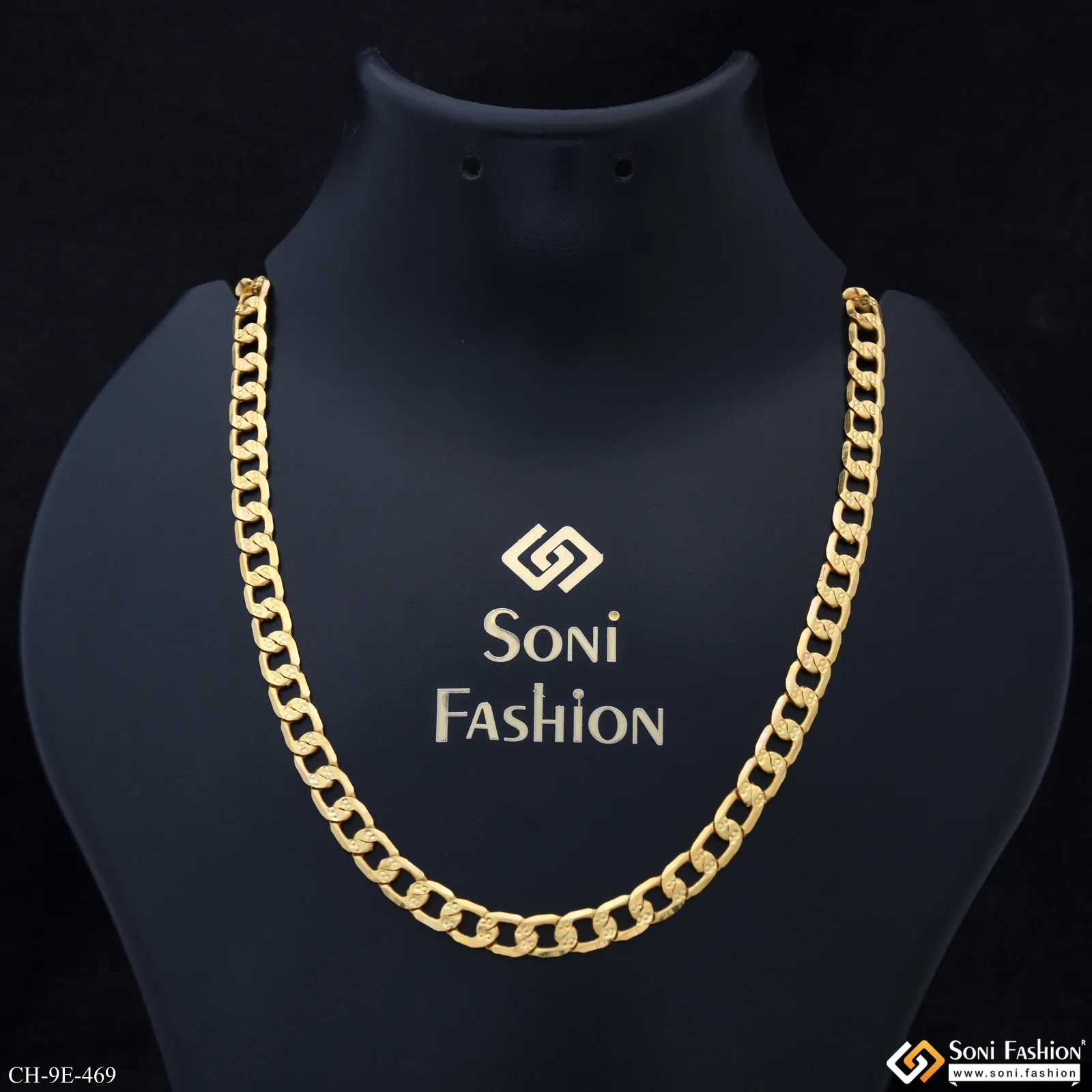 Fabulous Design Gold Plated Link Chain for Men - Style E469 - Image 2