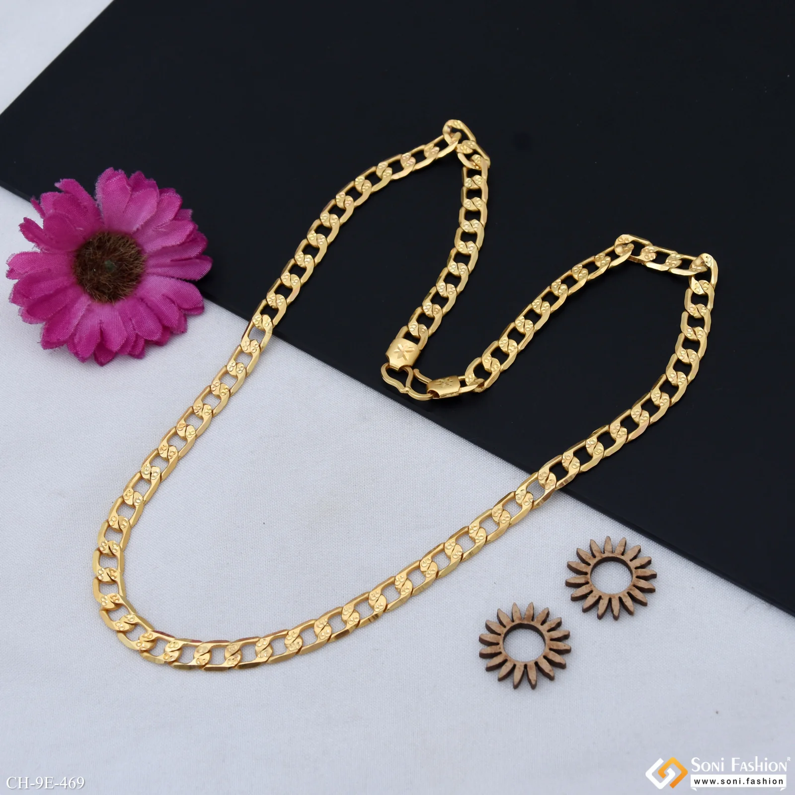 Fabulous Design Gold Plated Link Chain for Men - Style E469 - Image 5