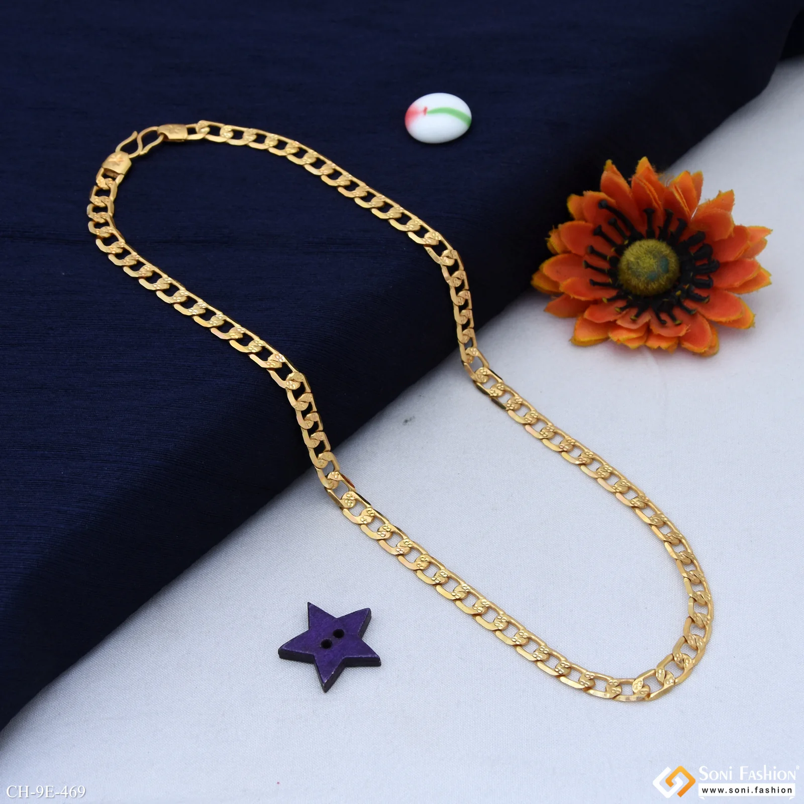 Fabulous Design Gold Plated Link Chain for Men - Style E469 - Image 6