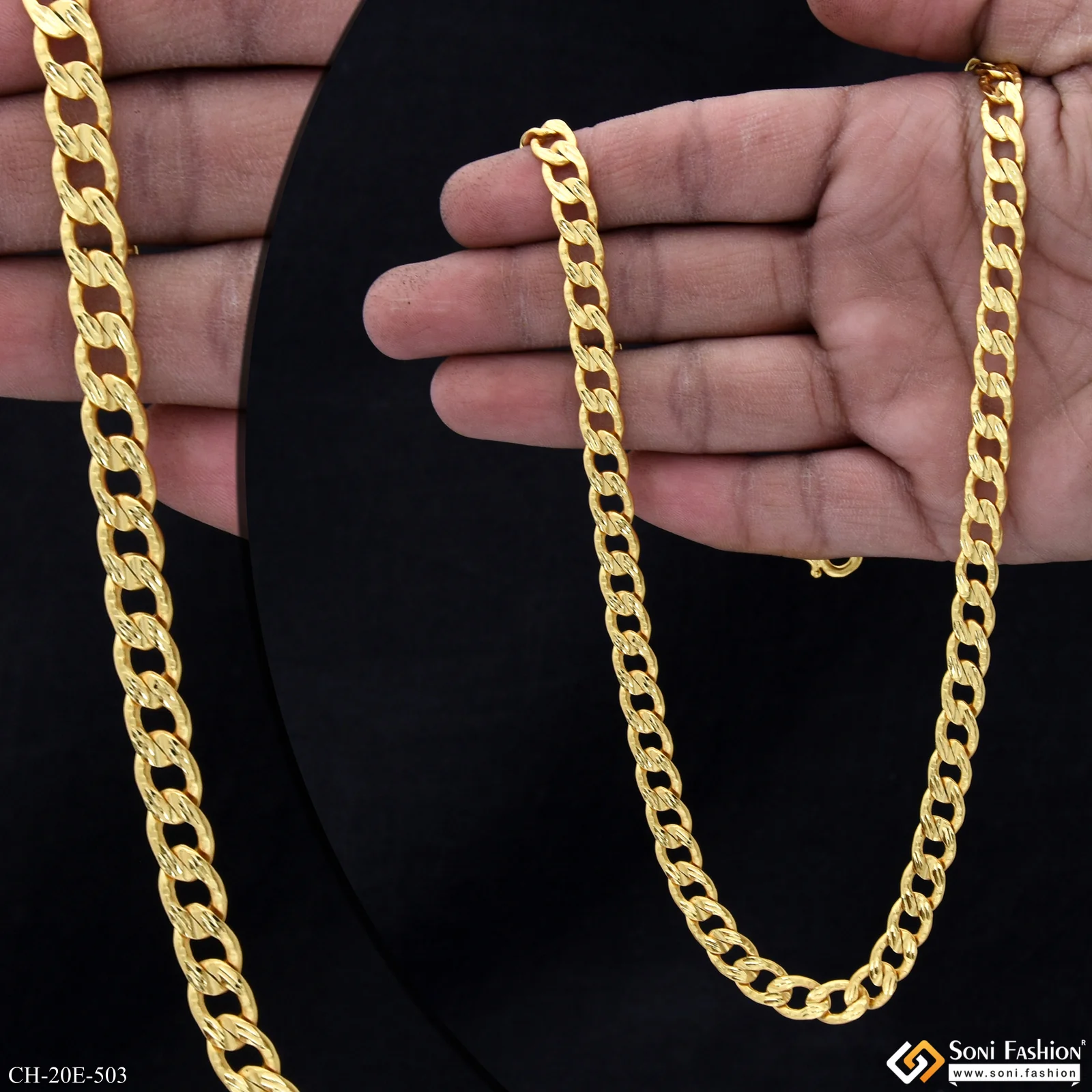 Fabulous Design Gold Plated Link Chain for Men - Style E503 - Image 2