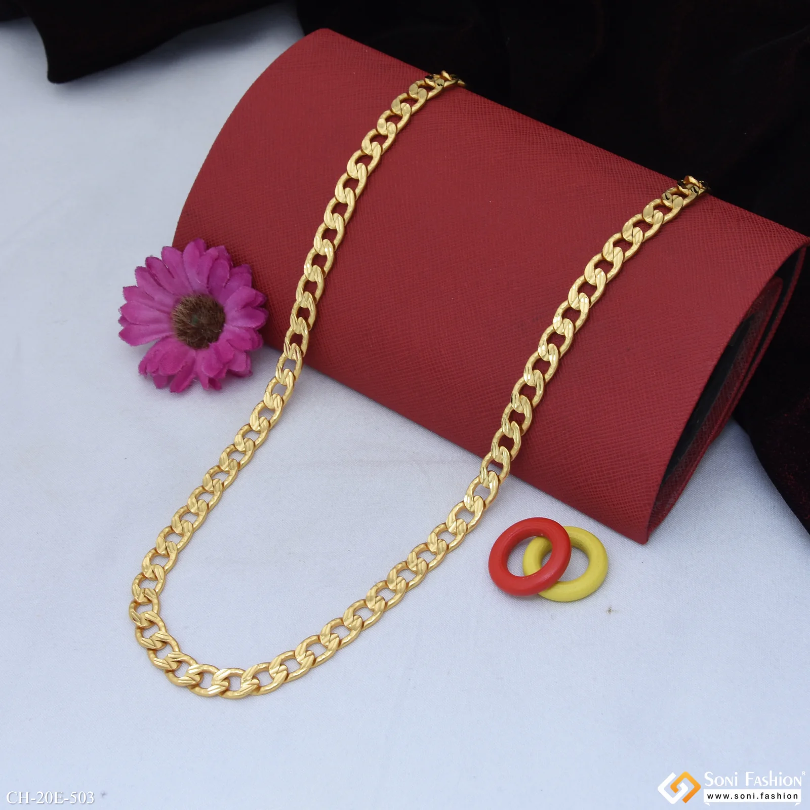 Fabulous Design Gold Plated Link Chain for Men - Style E503 - Image 3