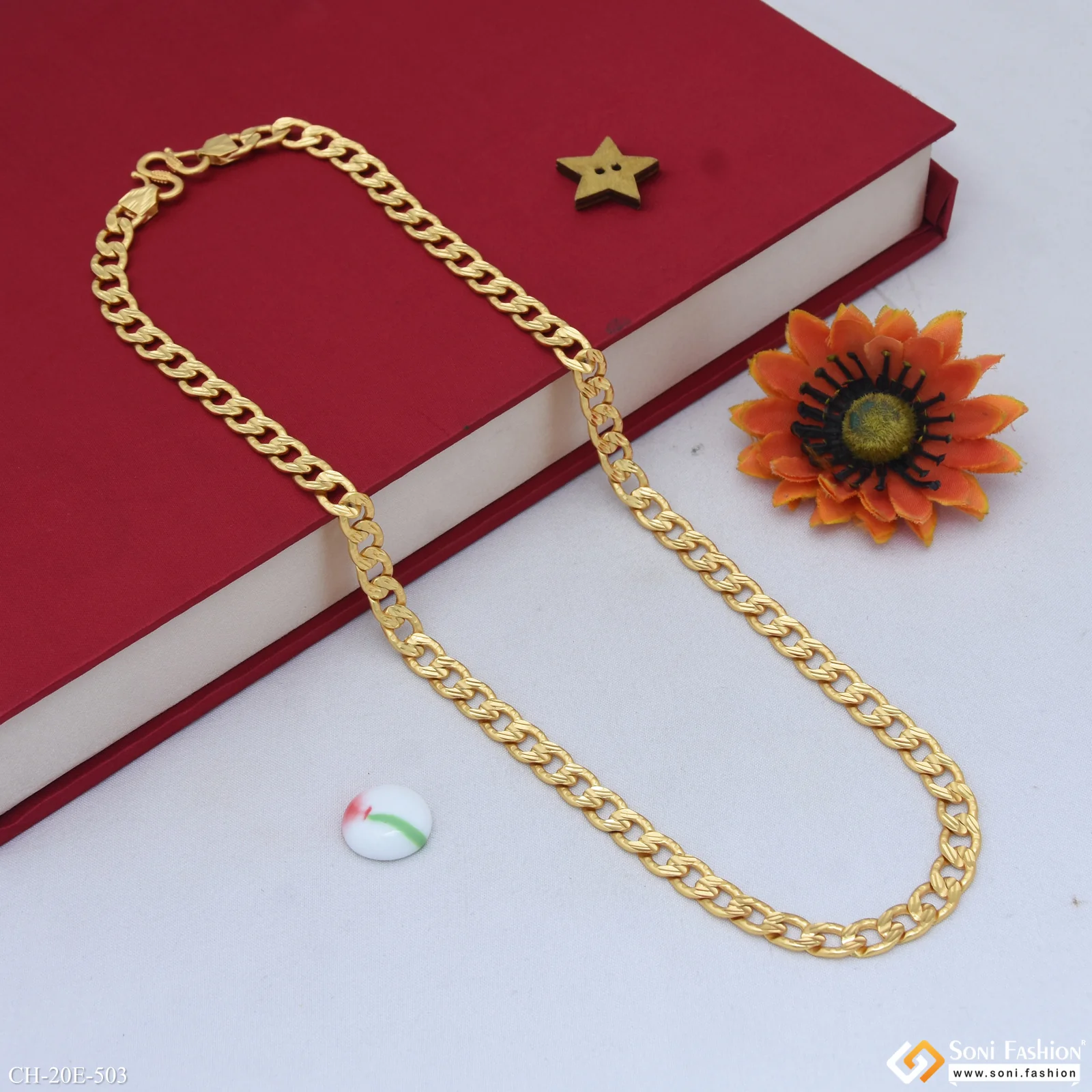 Fabulous Design Gold Plated Link Chain for Men - Style E503 - Image 4