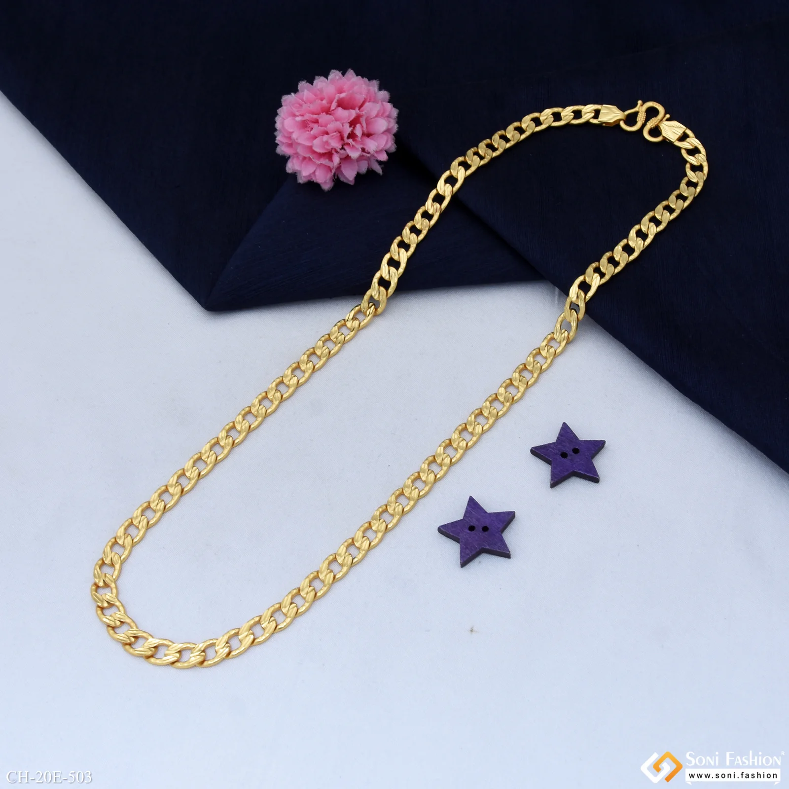 Fabulous Design Gold Plated Link Chain for Men - Style E503 - Image 5